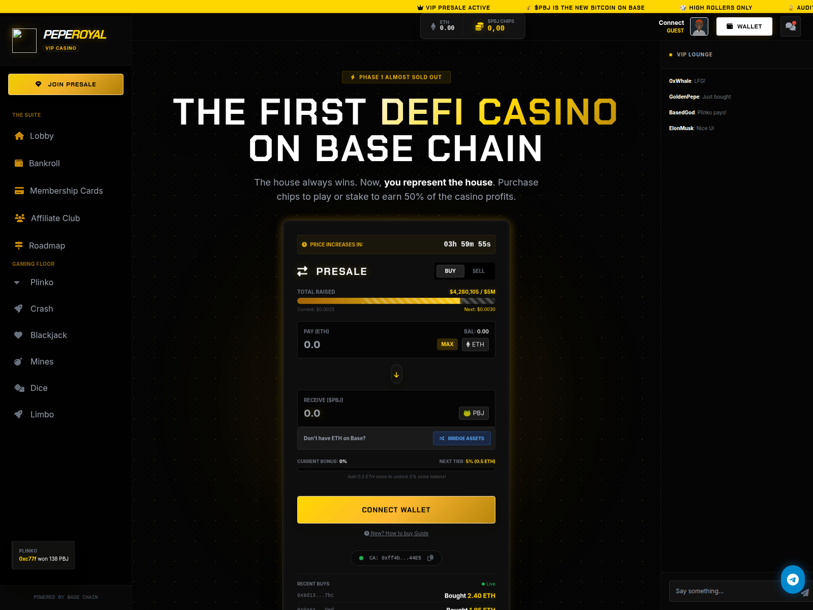 Forensic screenshot of pepeblackjack.online