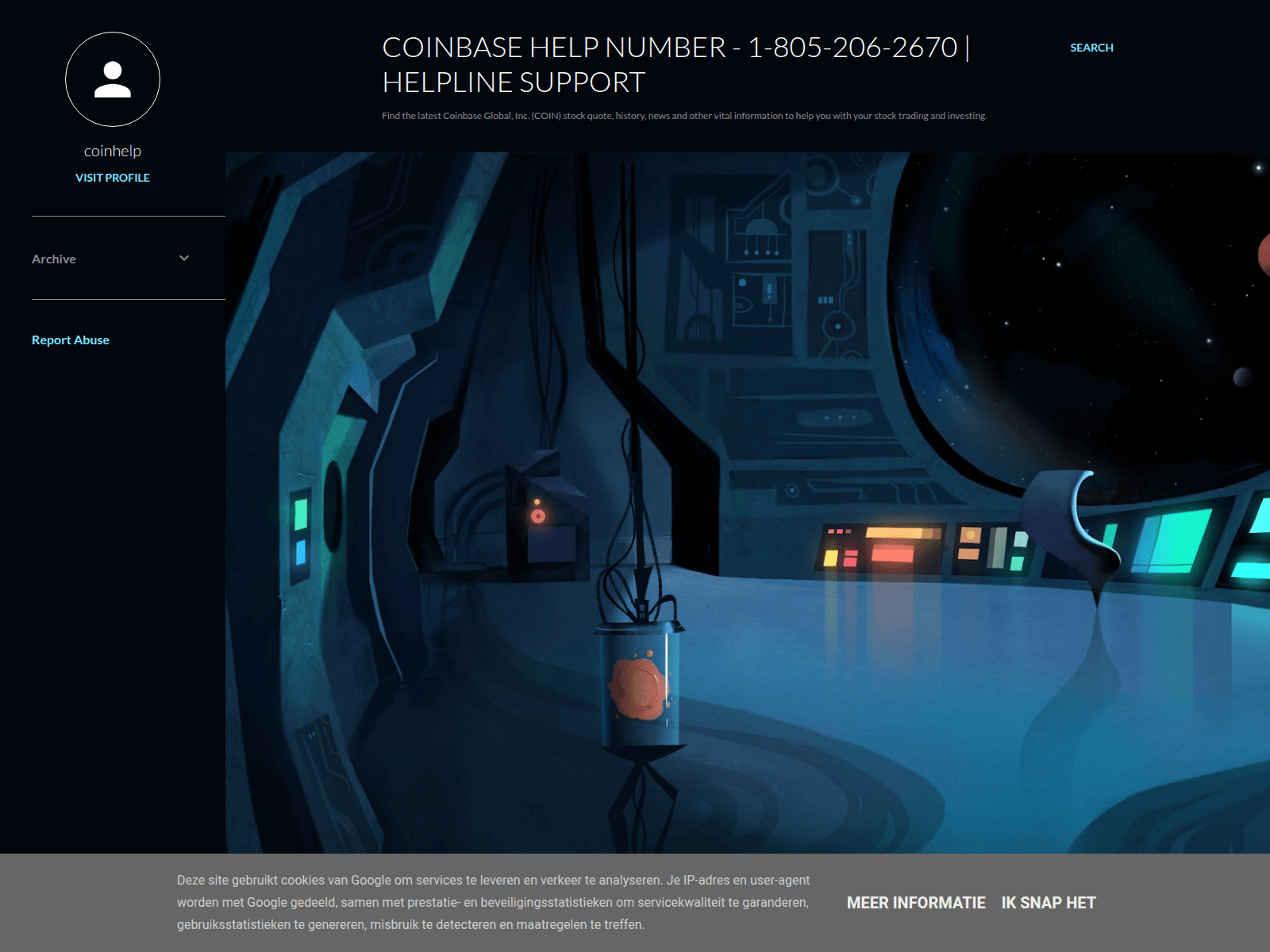 Screenshot of coinbasehelplinesupport.blogspot.com