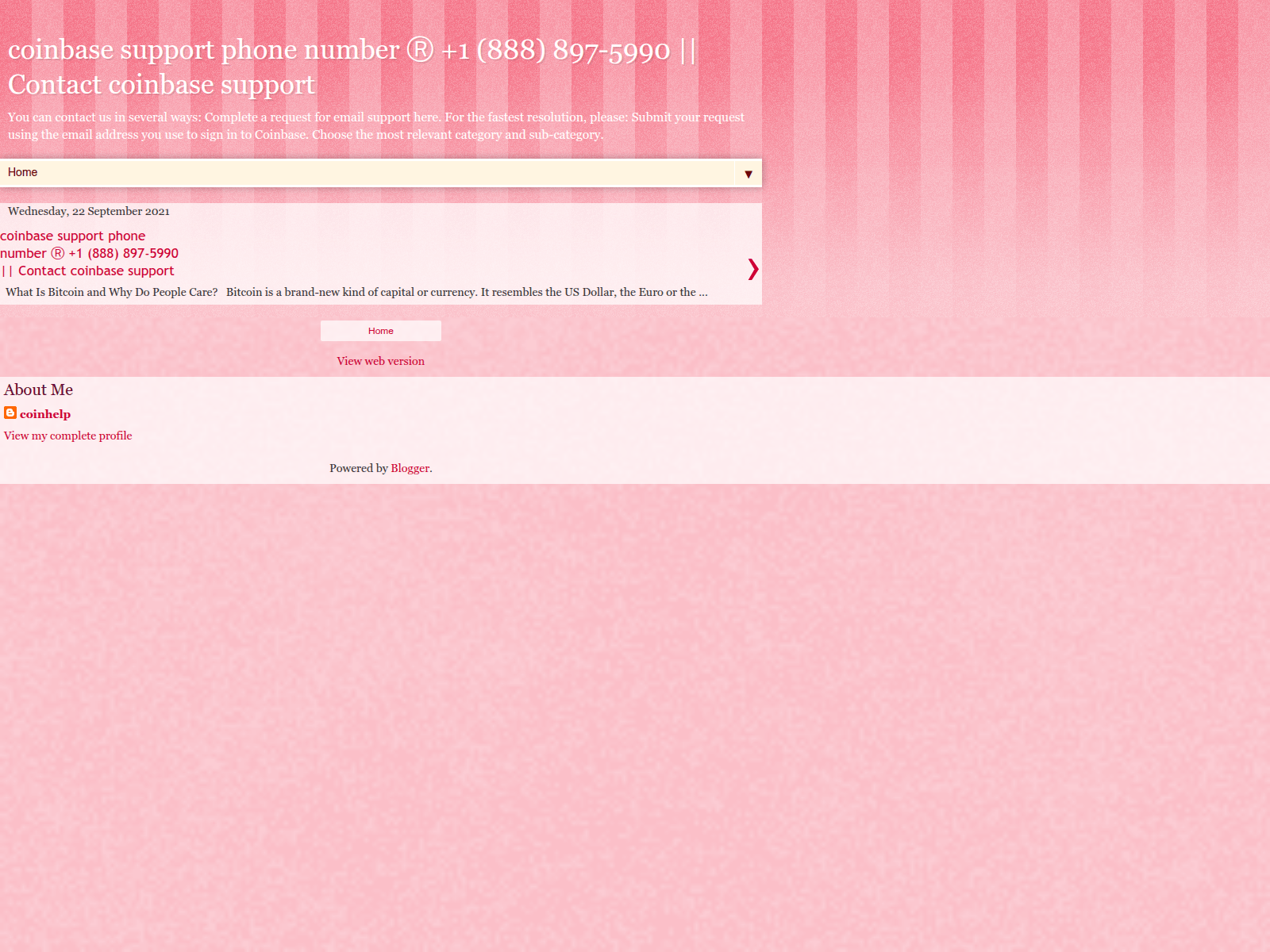 Screenshot of coinbasezsupport.blogspot.com