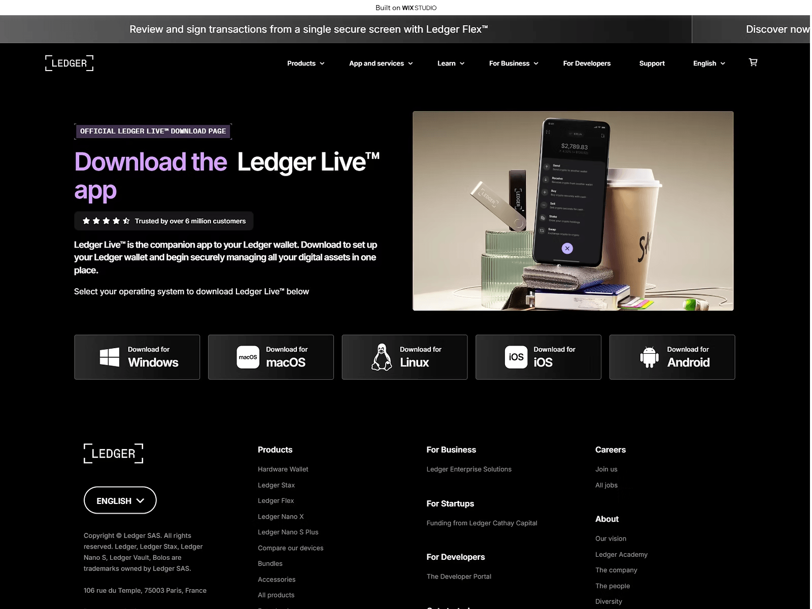 Screenshot of appstart-ledgr.wixstudio.com