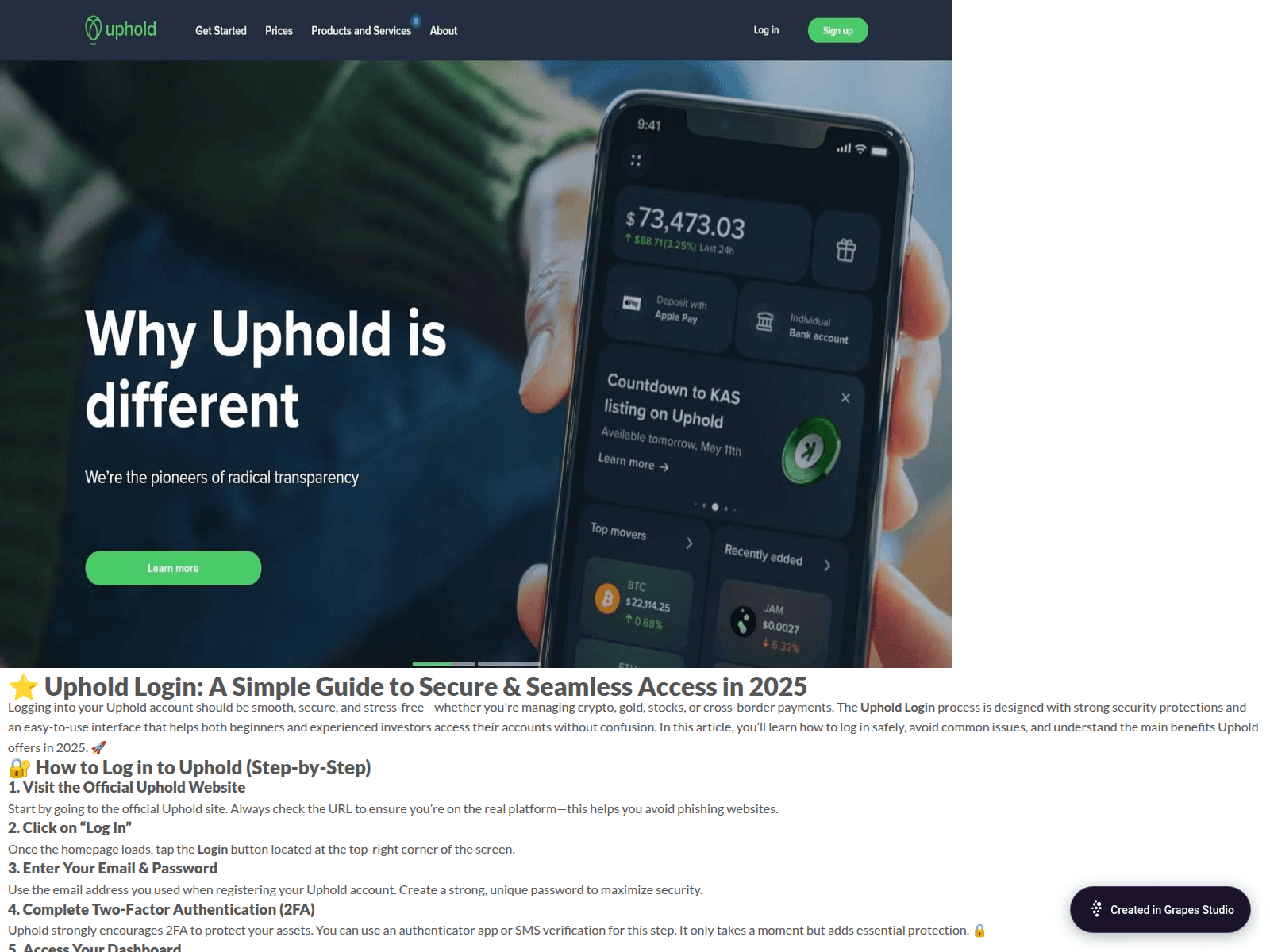 Screenshot of awu73m0t-sso-uphold-en.vercel.app