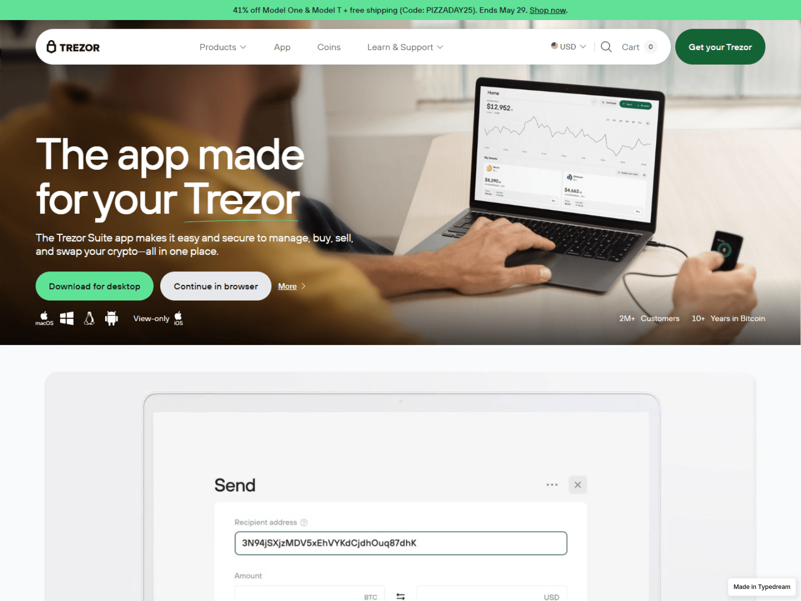 Screenshot of help-trezor-io-staart.typedream.app