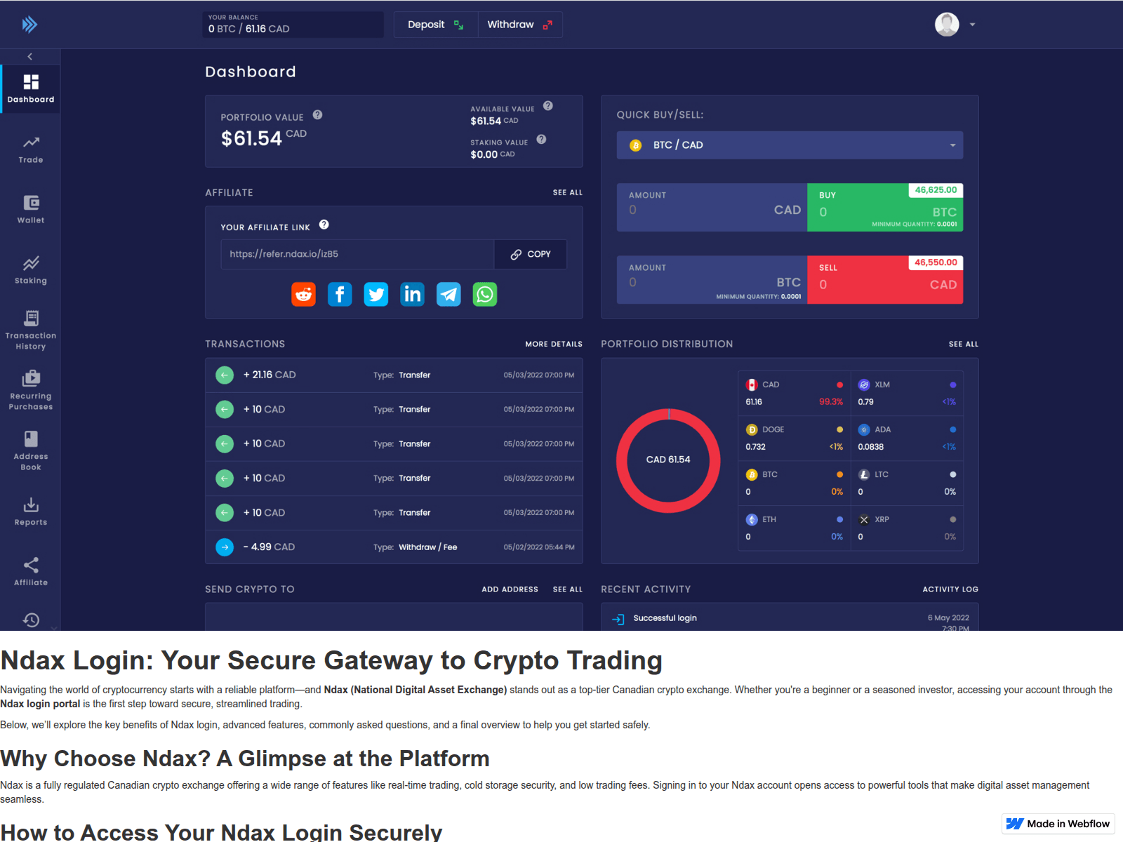 Screenshot of support-explore-nda-x-home.webflow.io
