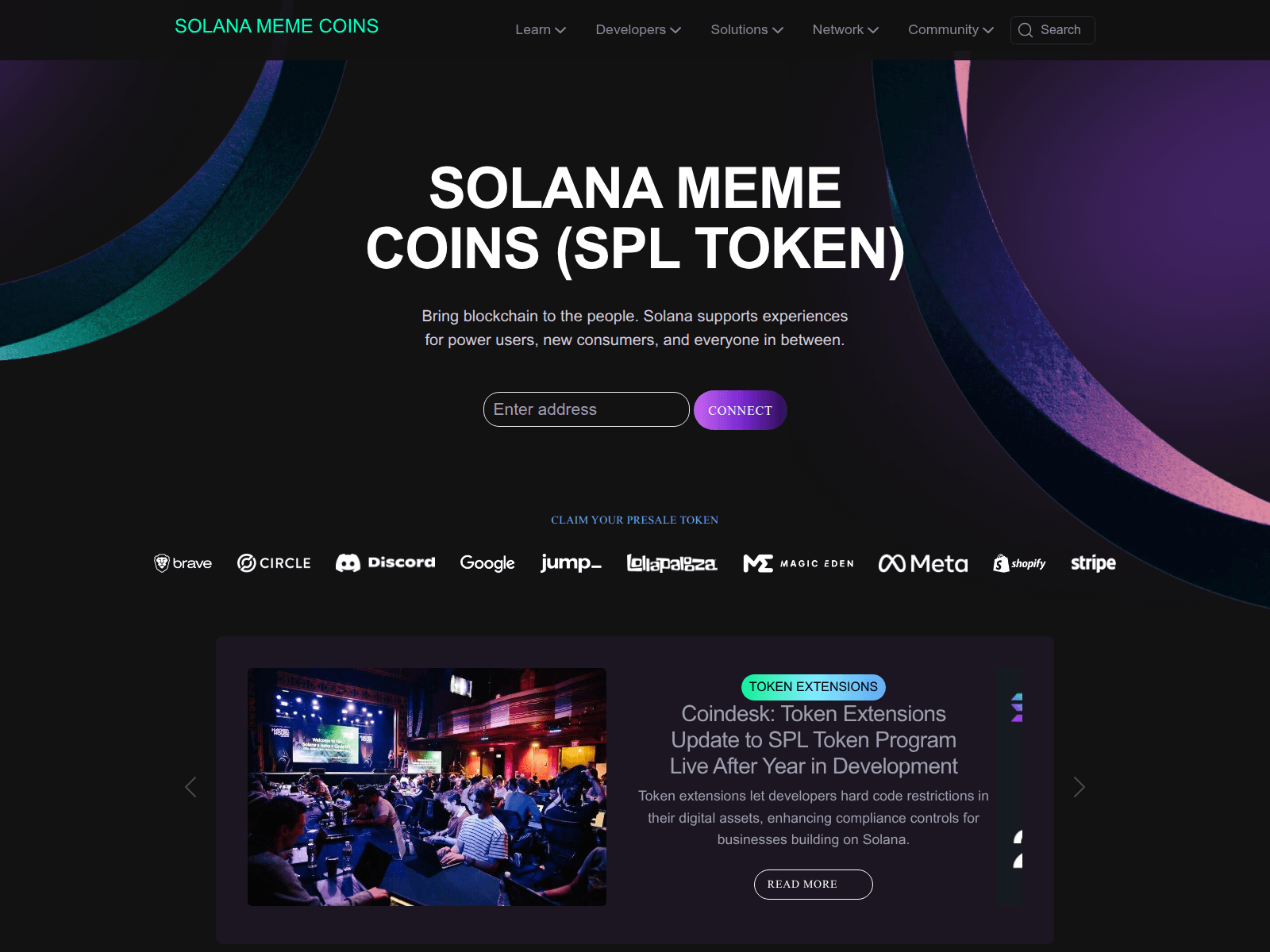 Screenshot of solmeme-dashboard.pages.dev