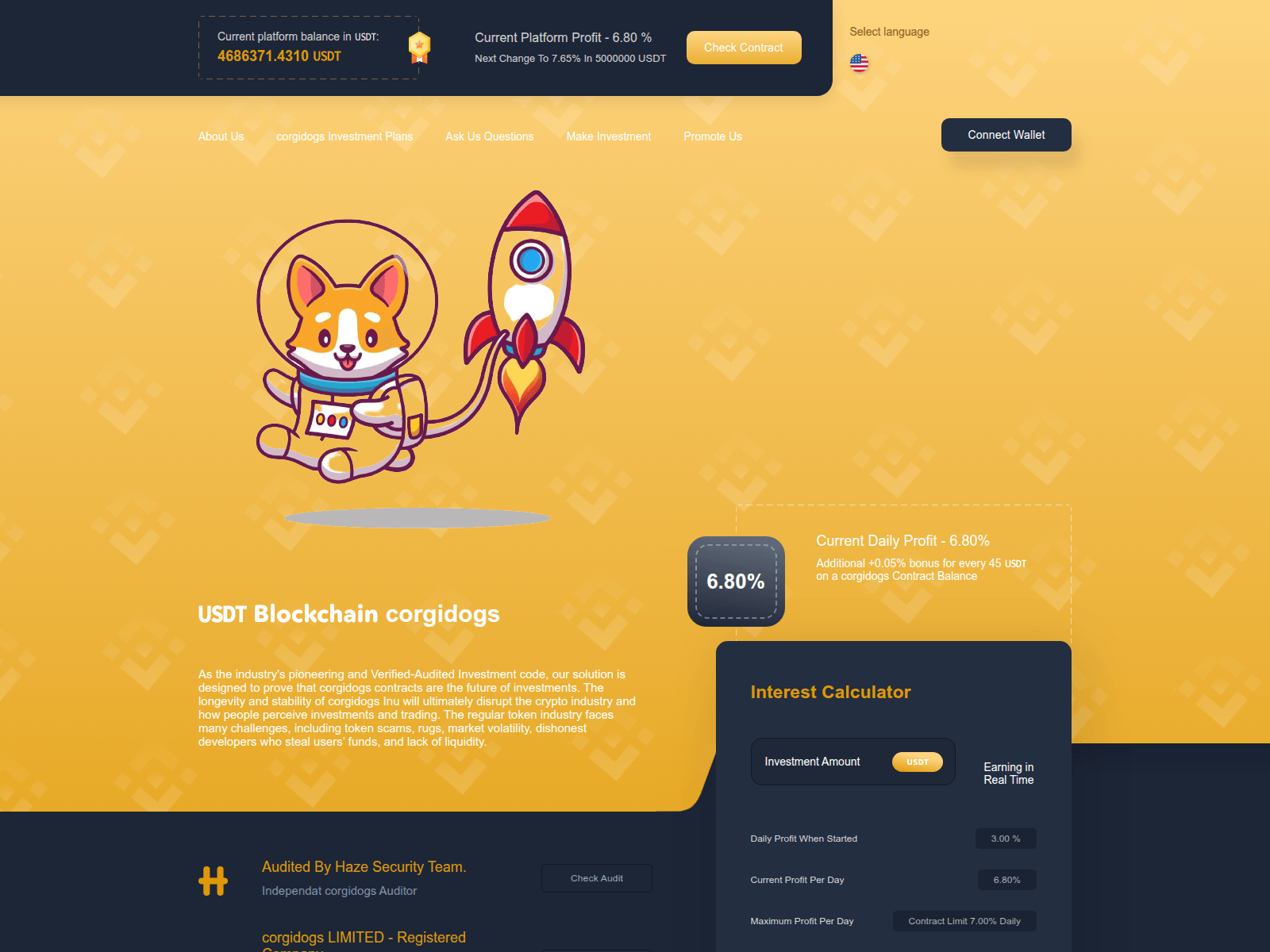 Forensic screenshot of tokenversedogs.cc