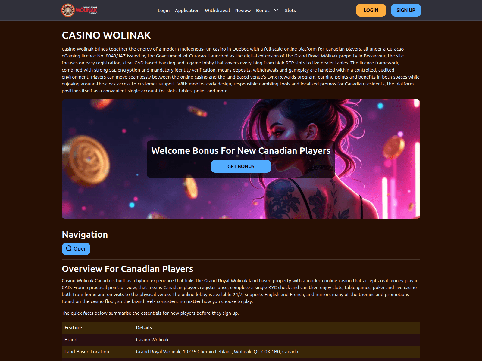 Forensic screenshot of casinowolinak.net