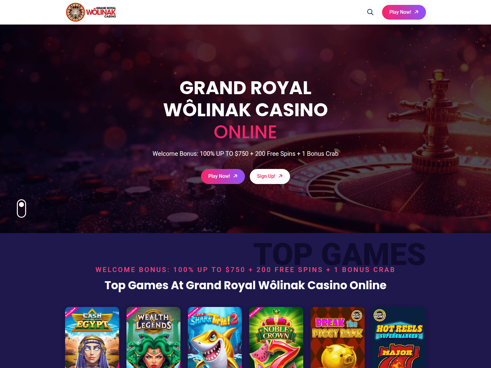 Screenshot of wolinak-casino-online.com