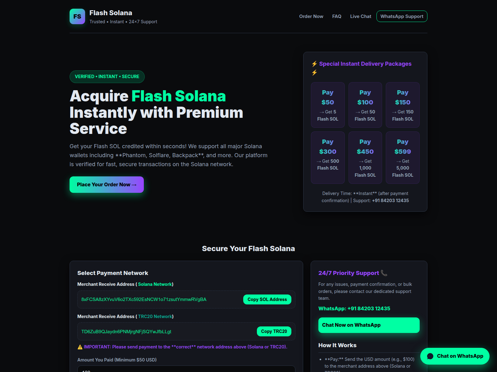 Screenshot of flash-solana.shop