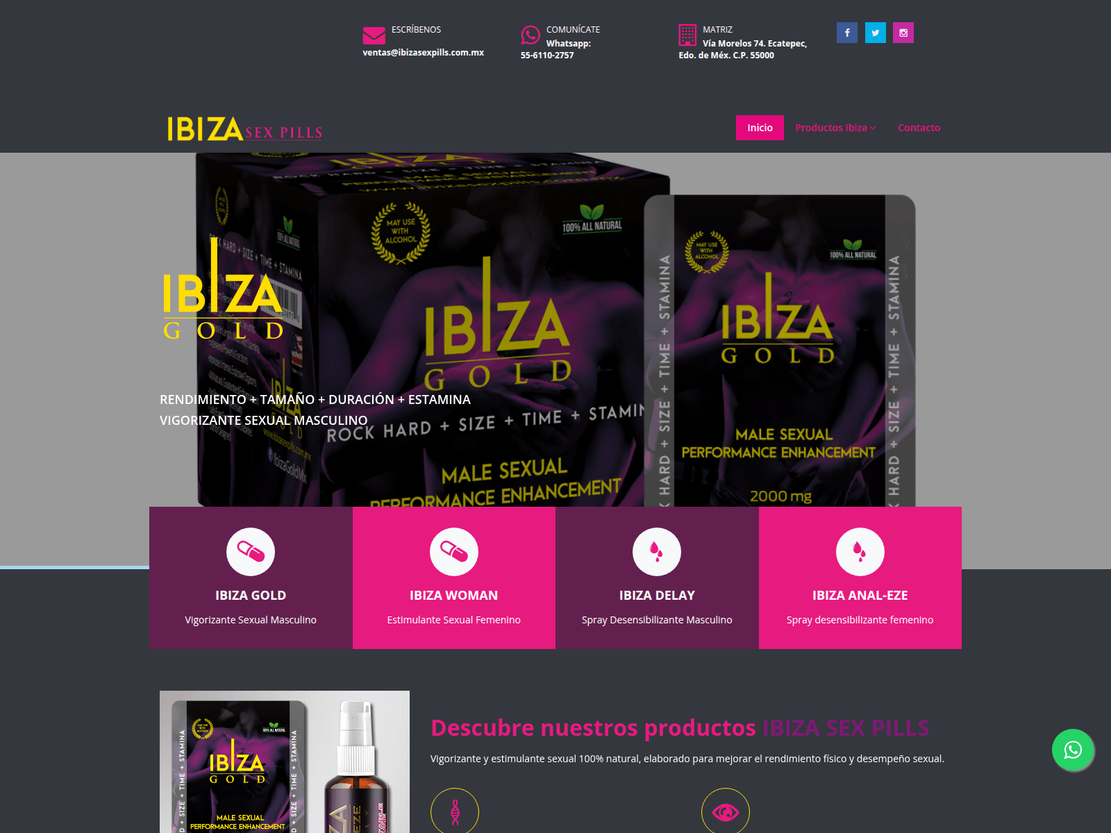 Screenshot of ibizasexpills.com.mx