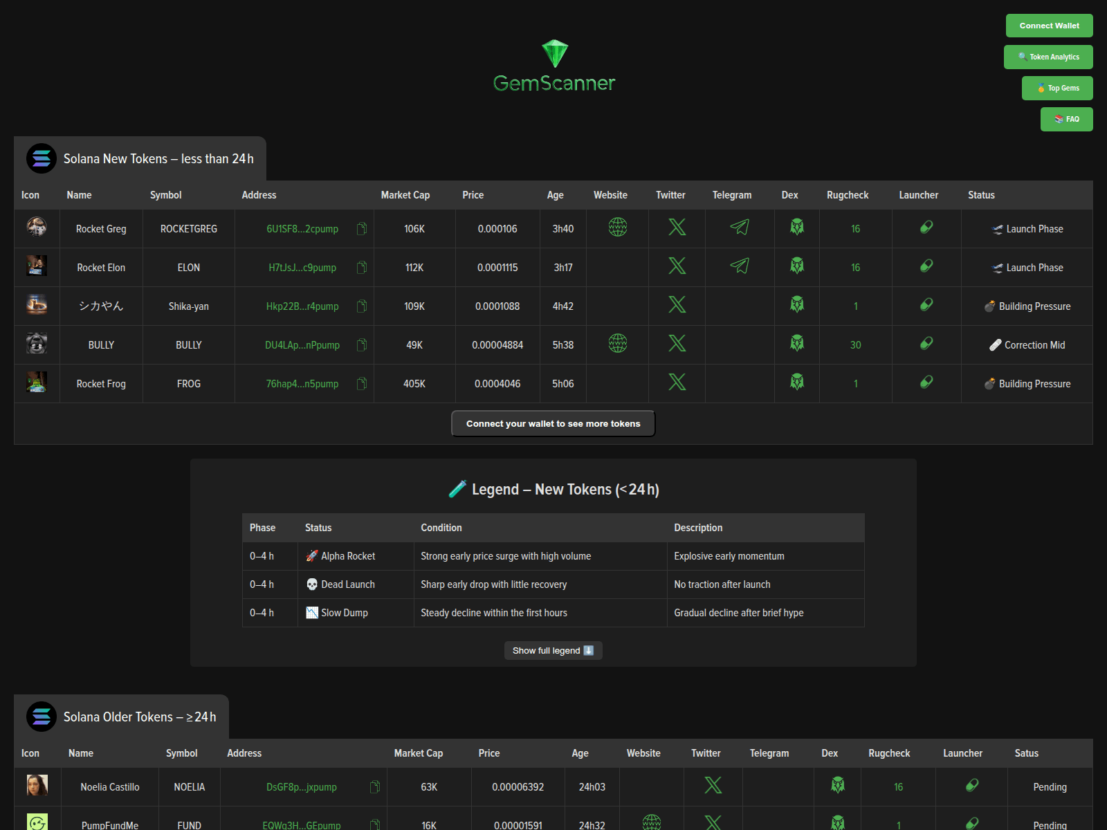 Screenshot of gemscanner.cc