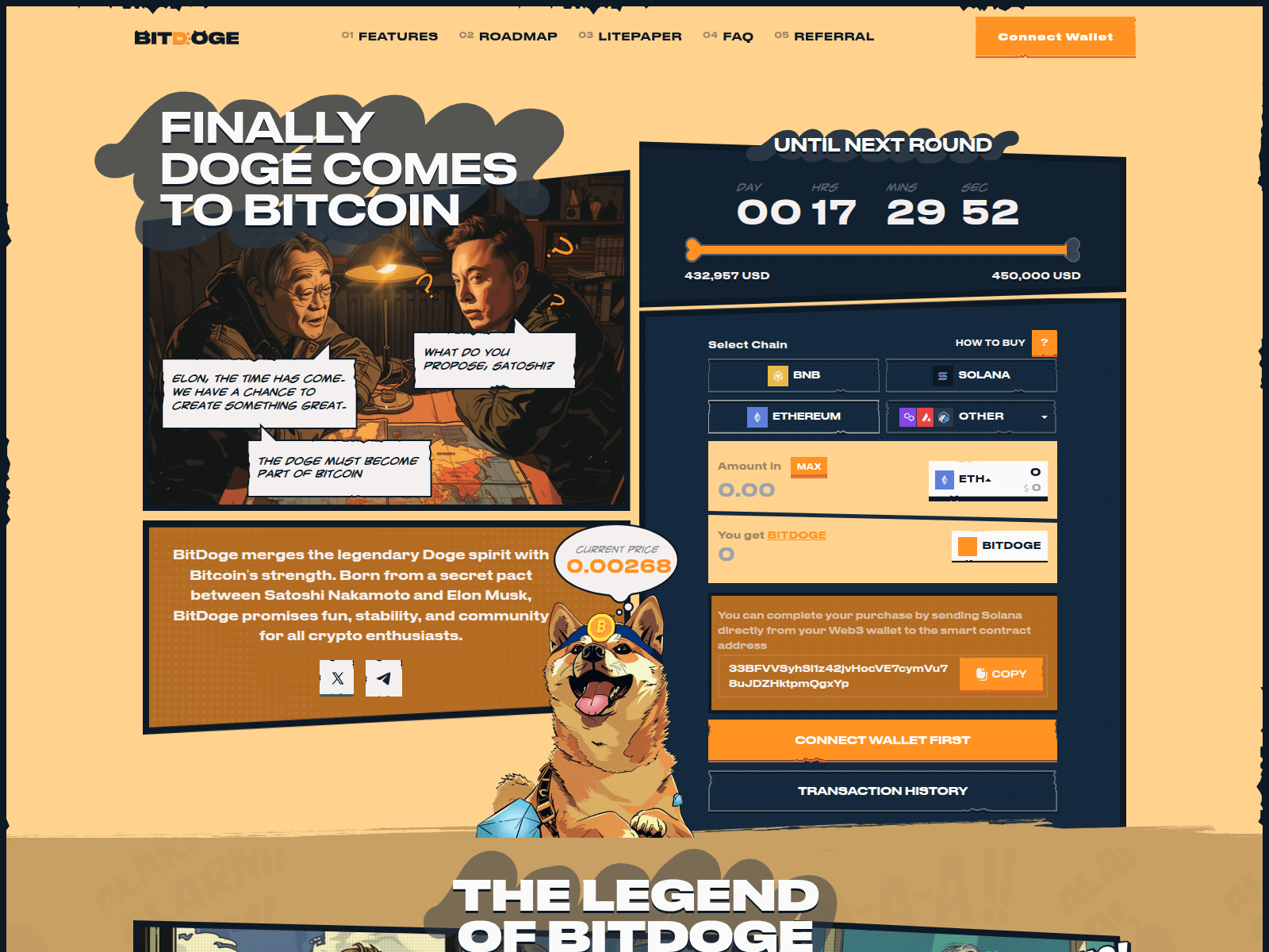 Screenshot of bitdoge-erc.pages.dev