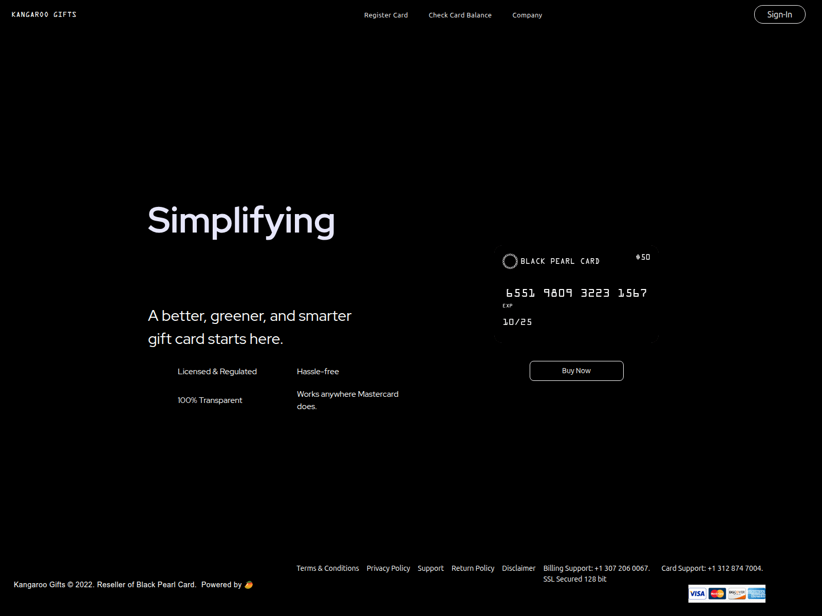 Forensic screenshot of kangaroo-card-static.pages.dev