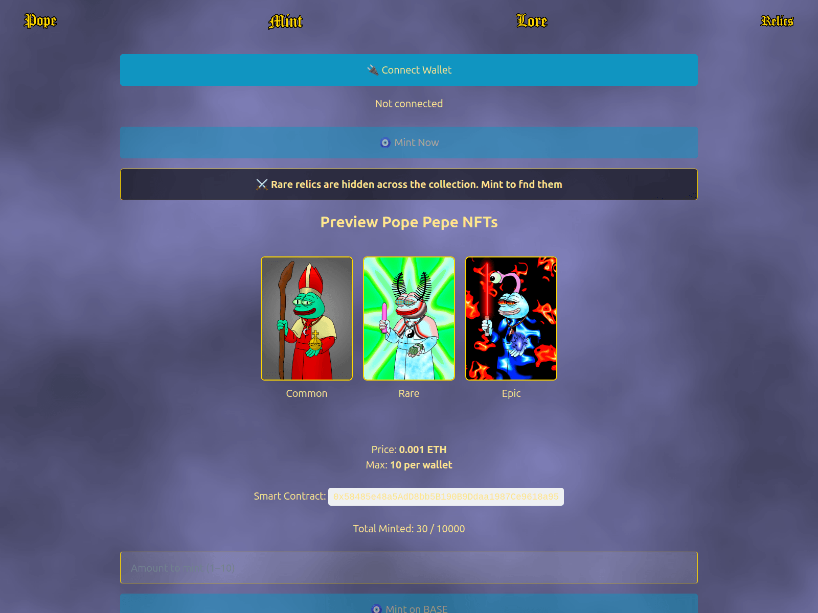 Forensic screenshot of itspopepepe.xyz