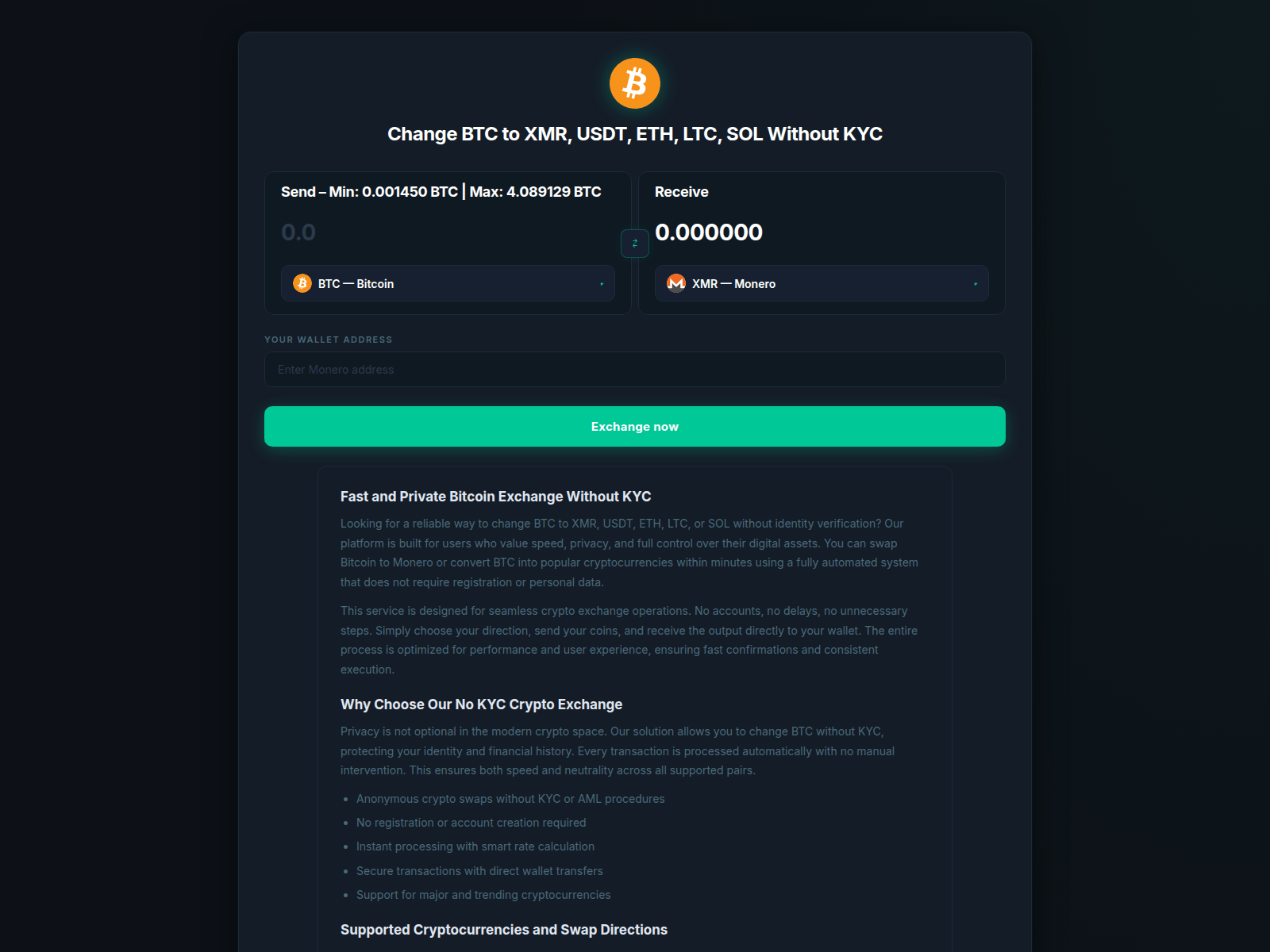 Forensic screenshot of btc-swap-no-kyc.exchange