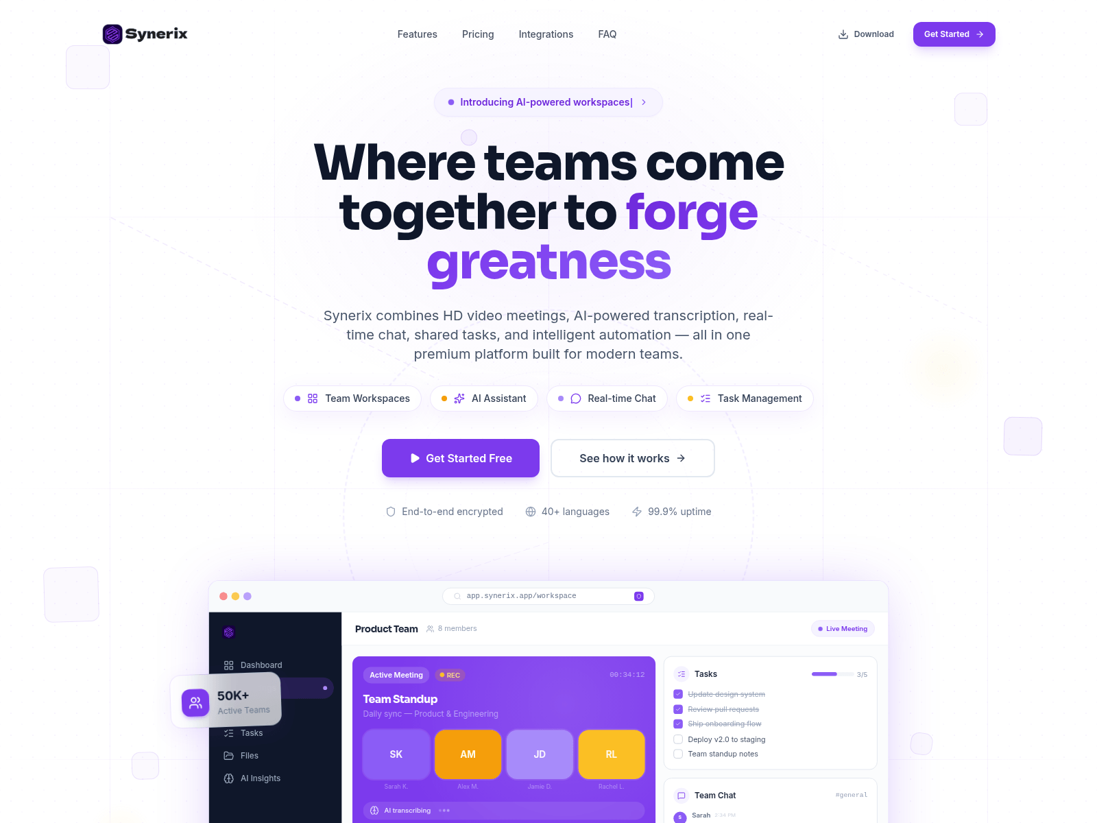 Screenshot of synerix.app