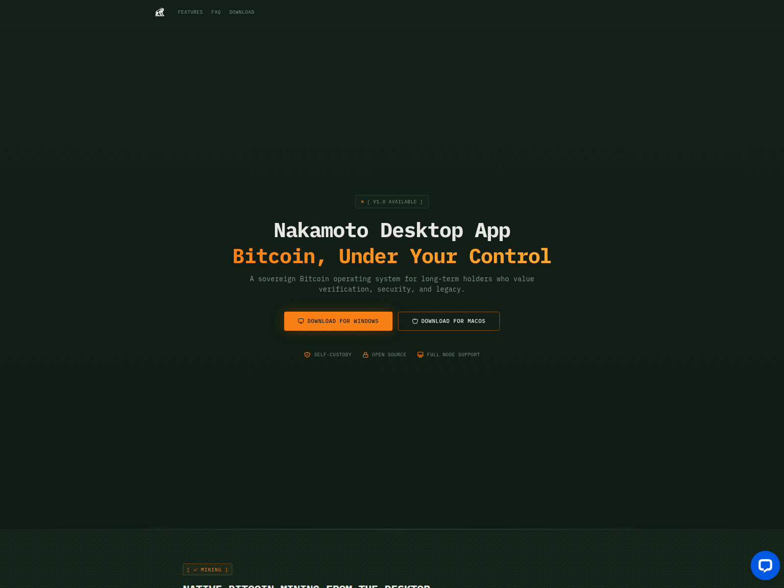 Screenshot of nakamotodesktop.app