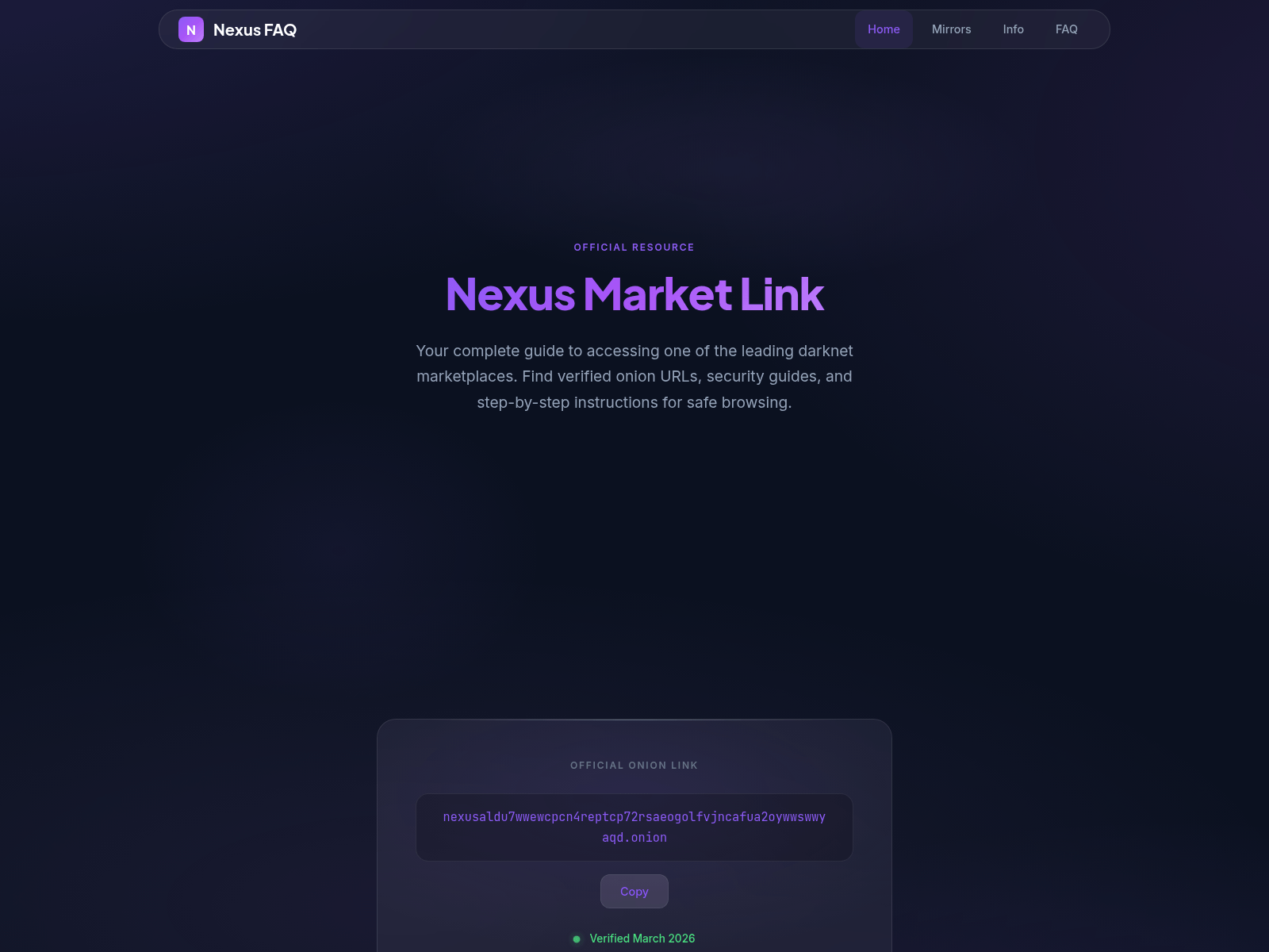 Screenshot of nexusfaq.cards