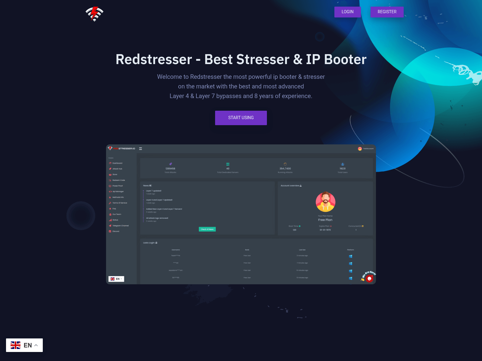 Screenshot of redservice.cc
