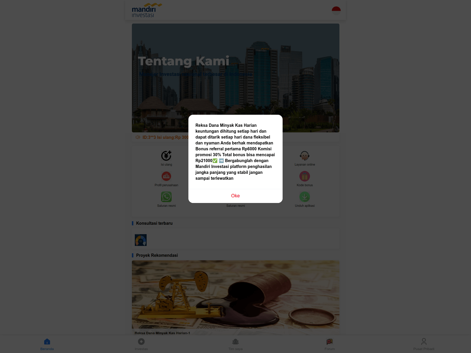 Forensic screenshot of mandiris.mnfin365.top