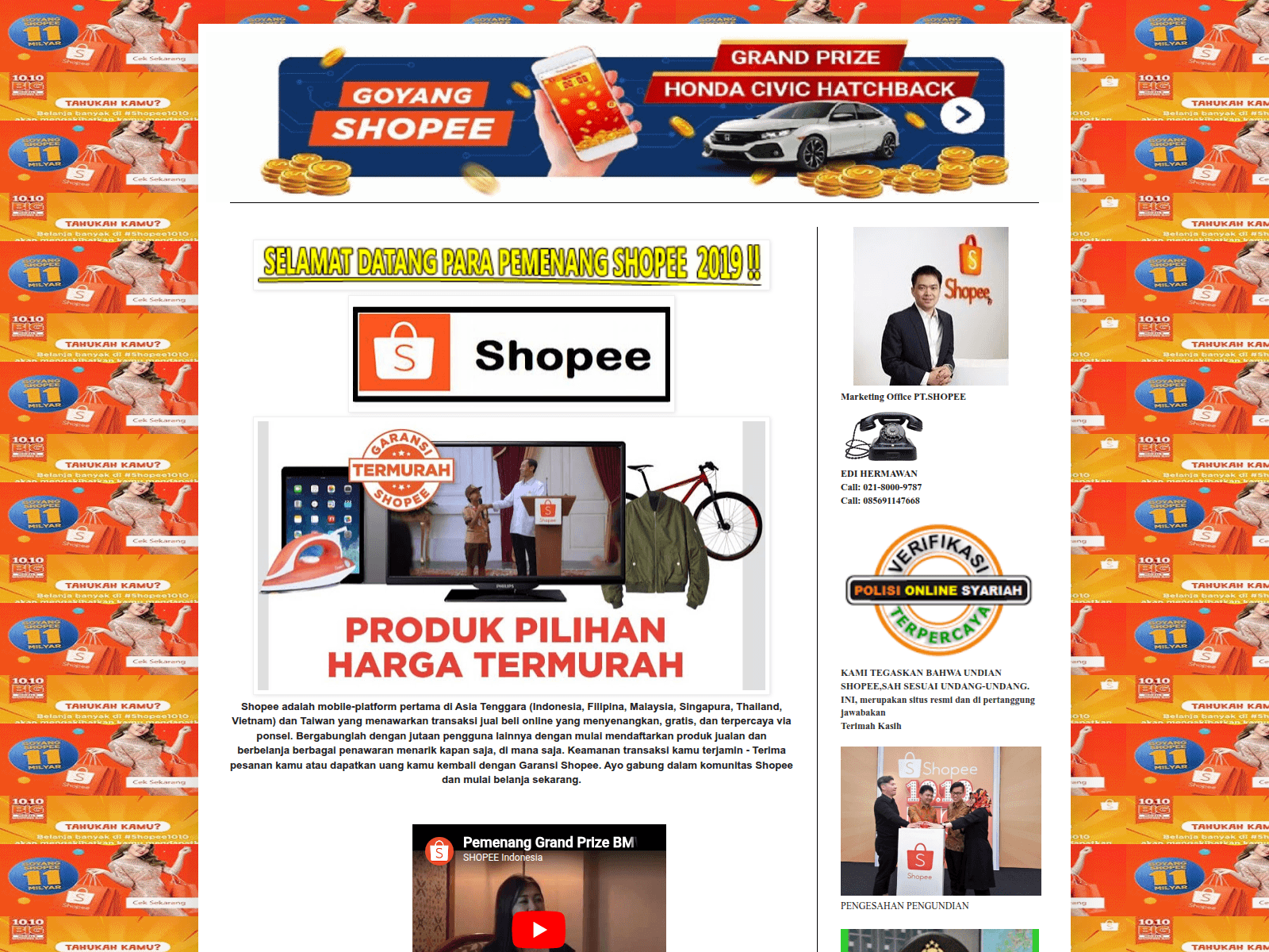 Screenshot of shopee7668.blogspot.com