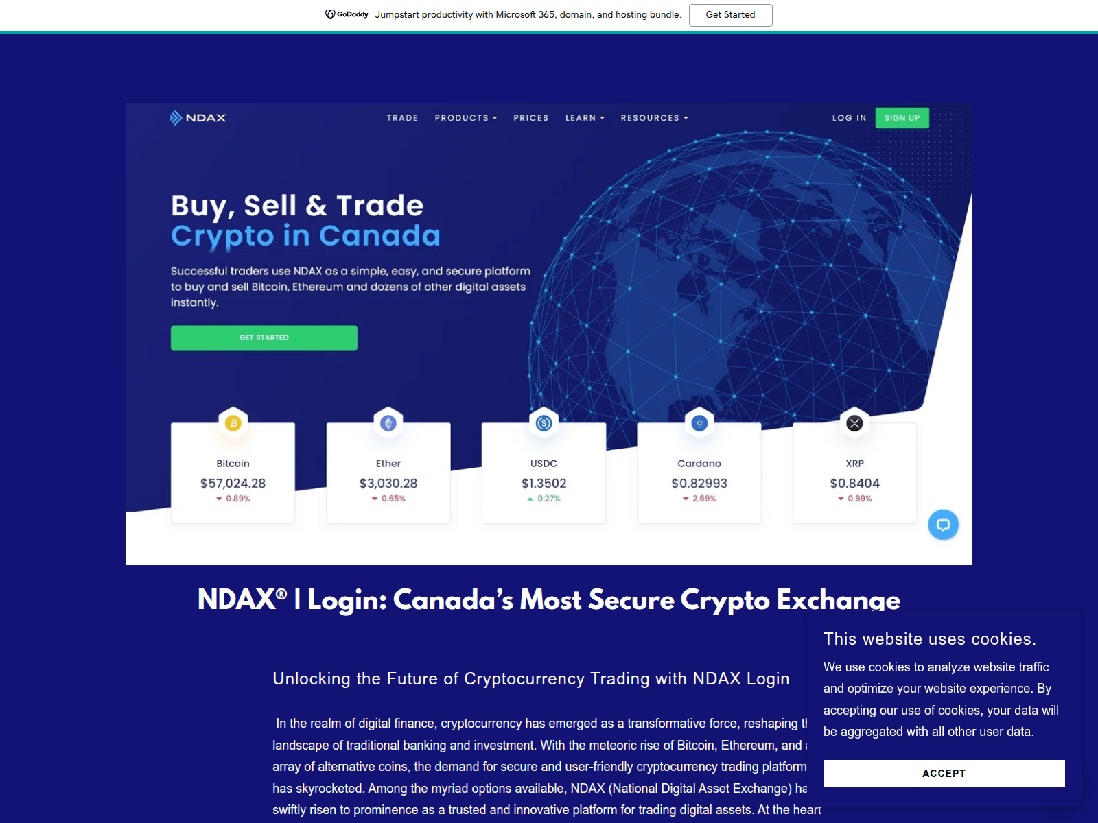 Screenshot of ca-ndax.godaddysites.com
