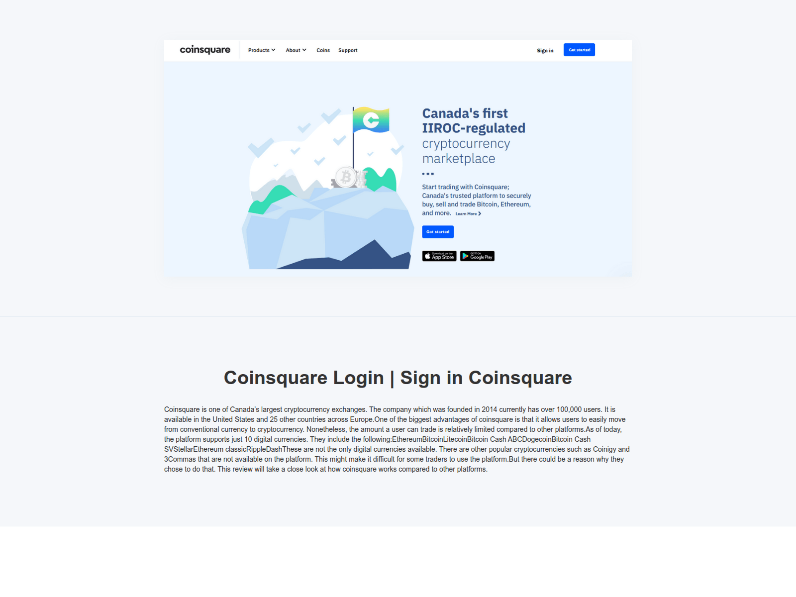 Forensic screenshot of coinsquarelogi.webflow.io