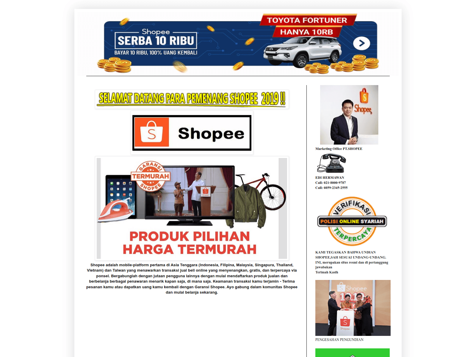 Forensic screenshot of shopee5555.blogspot.com