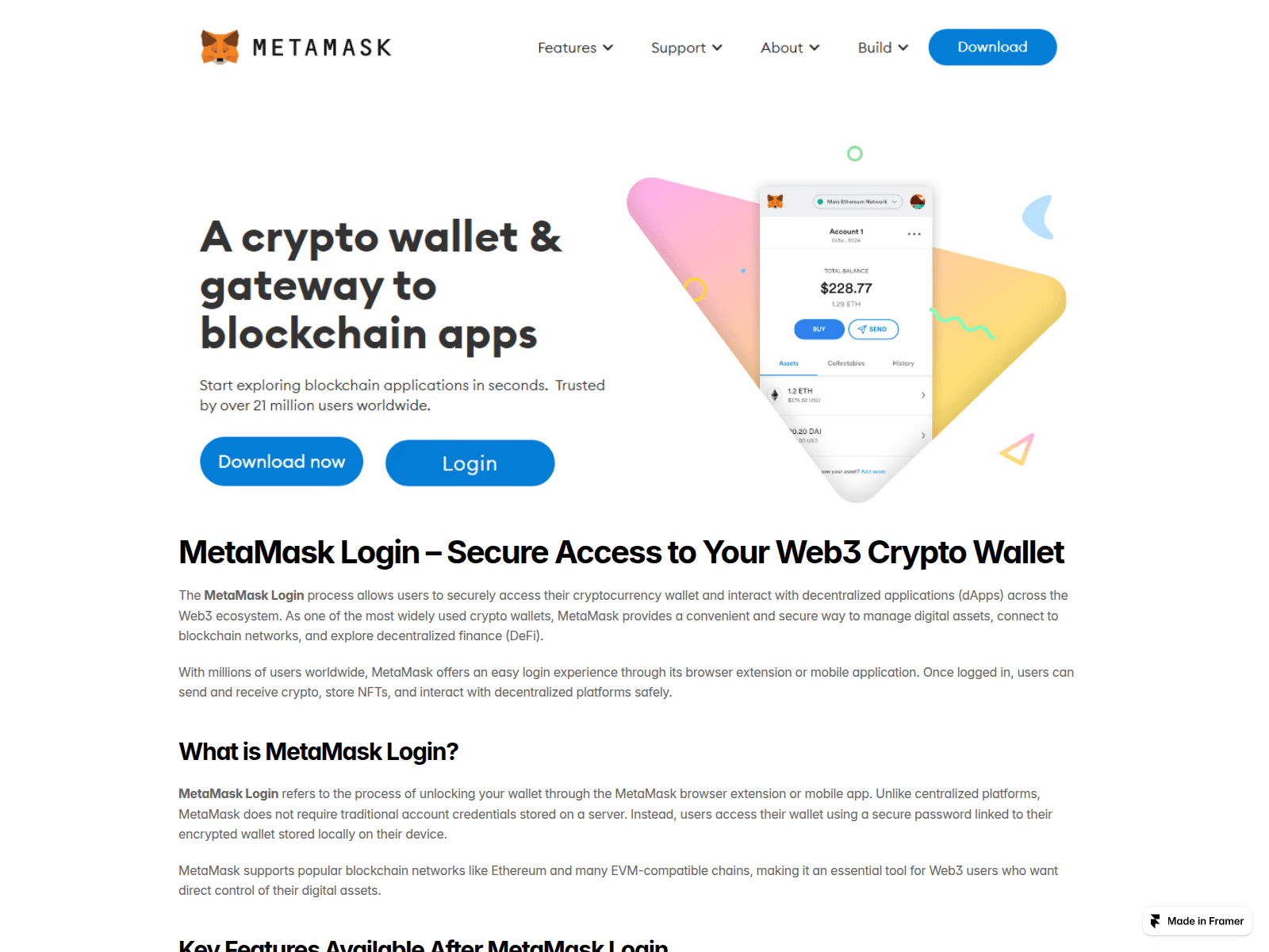 Forensic screenshot of metamsk-logi.framer.ai