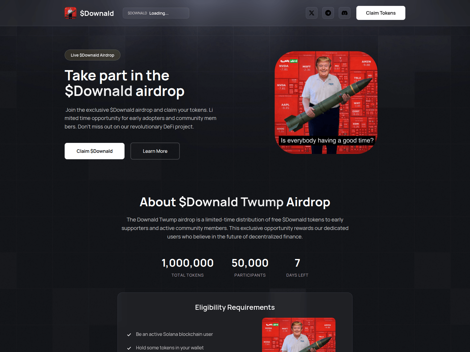 Screenshot of claim-downald.pages.dev