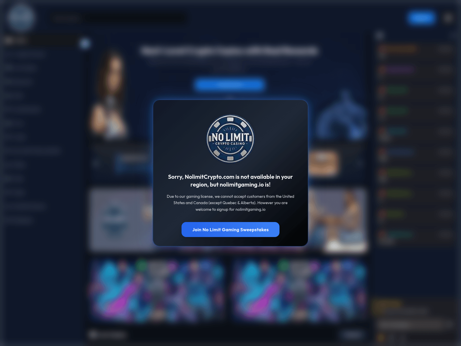Forensic screenshot of nolimitcrypto.com