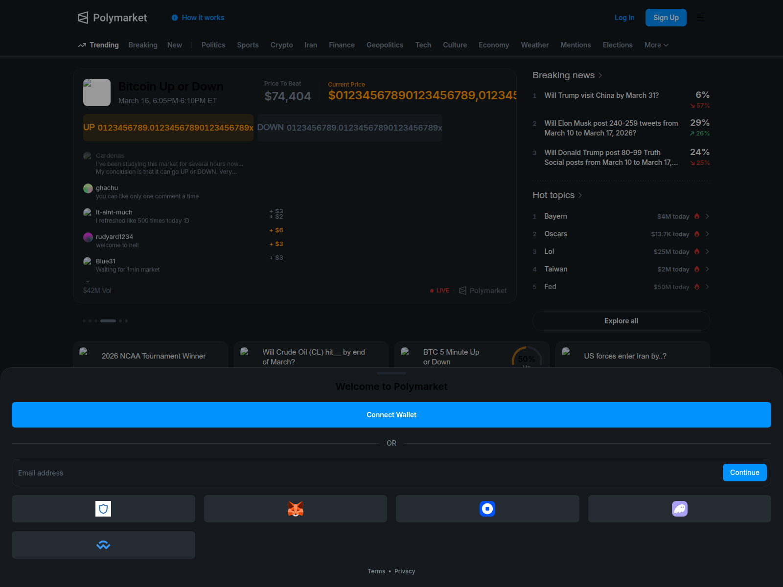 Screenshot of polymarketchain.web.app