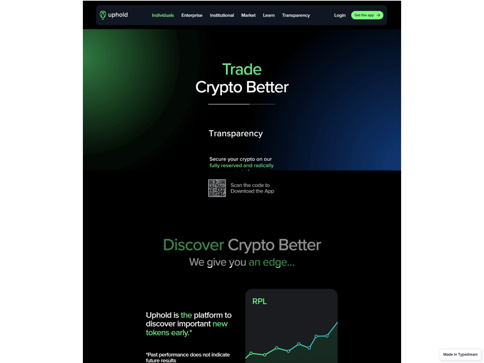 Forensic screenshot of public-uphld-web-auth.typedream.app