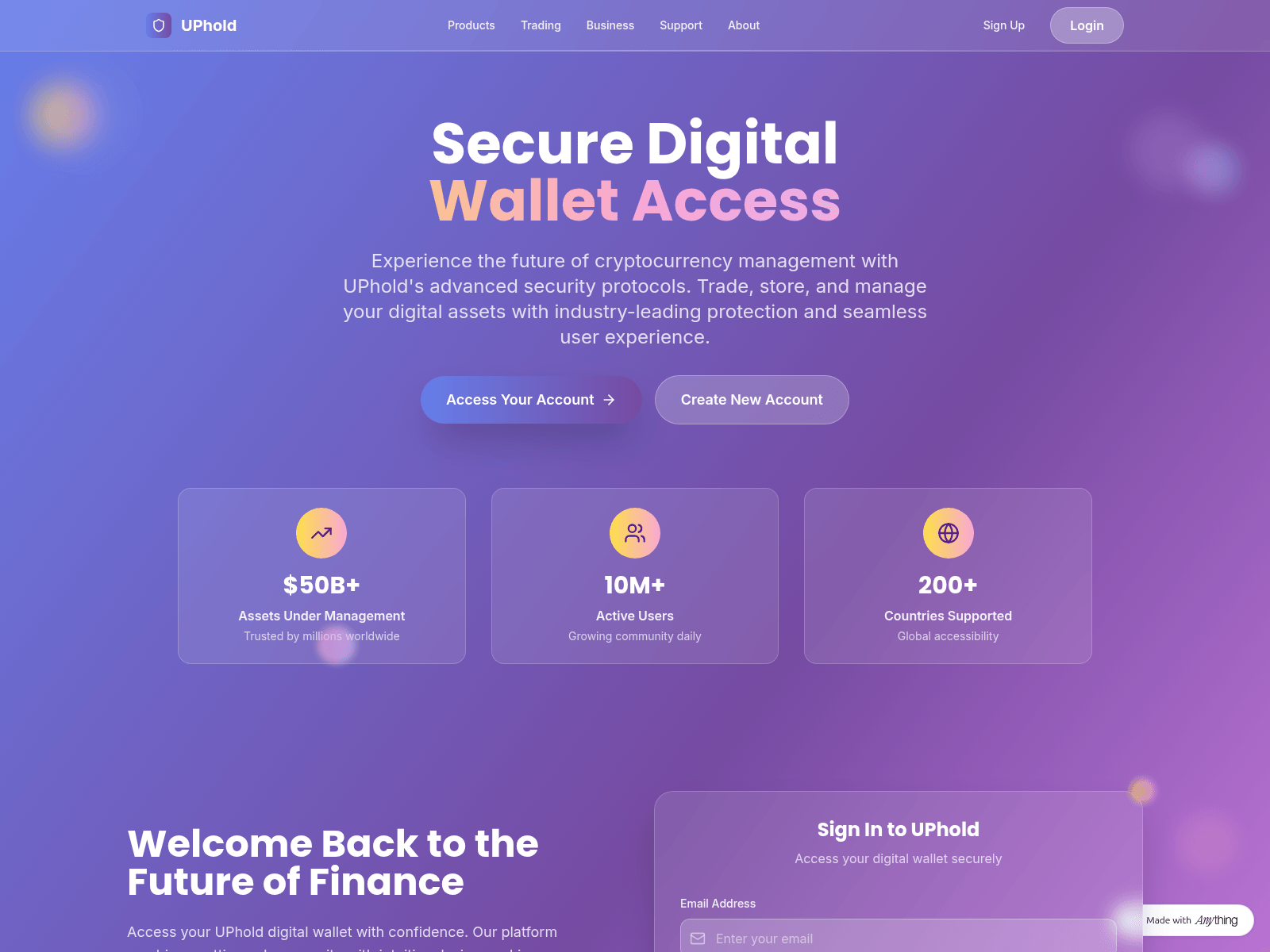 Forensic screenshot of uphuld-login-us.created.app