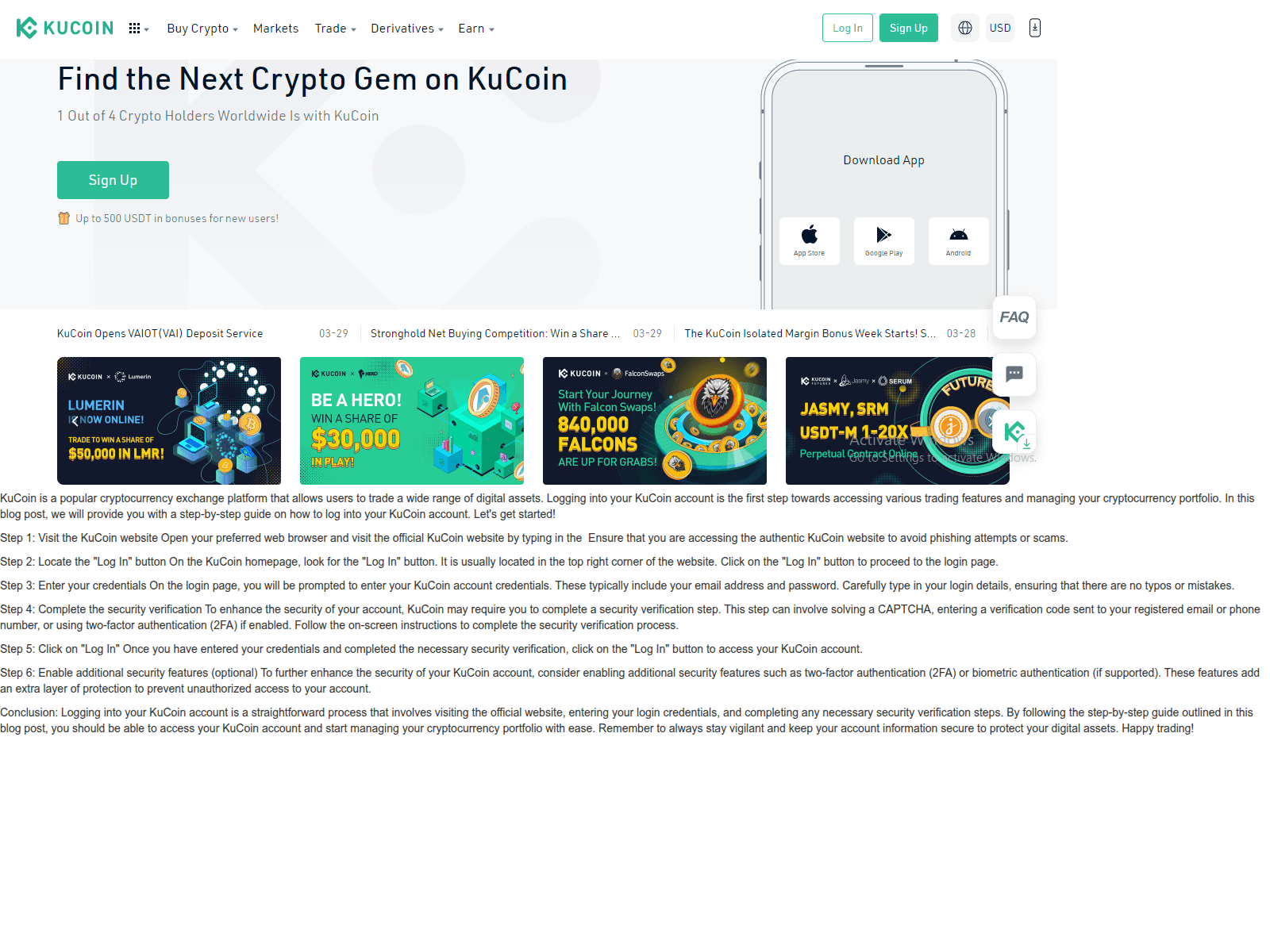 Screenshot of kucoinlogzn.webflow.io