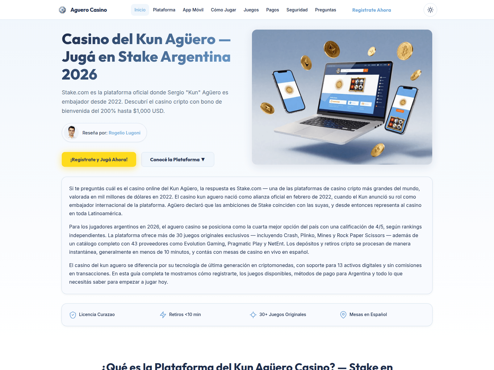 Screenshot of aguero-casino.com