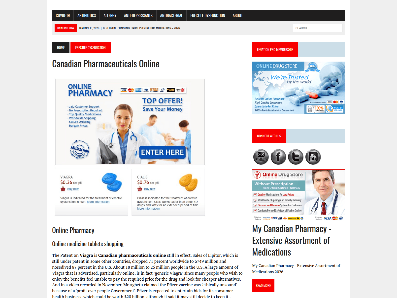 Forensic screenshot of canadianpharmacyr.com