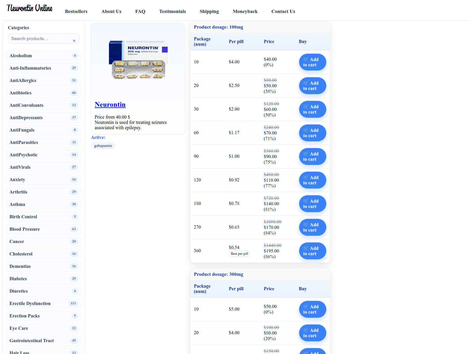 Forensic screenshot of neurontin-yms.com