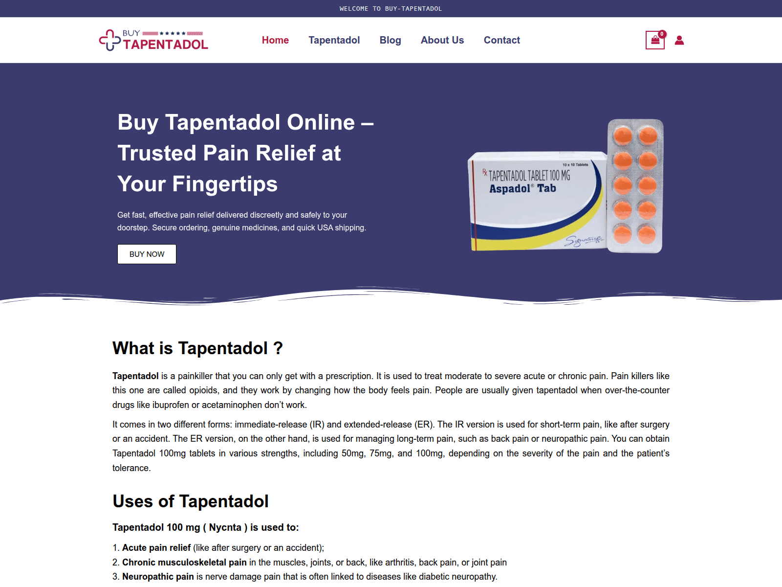 Screenshot of buy-tapentadol.com