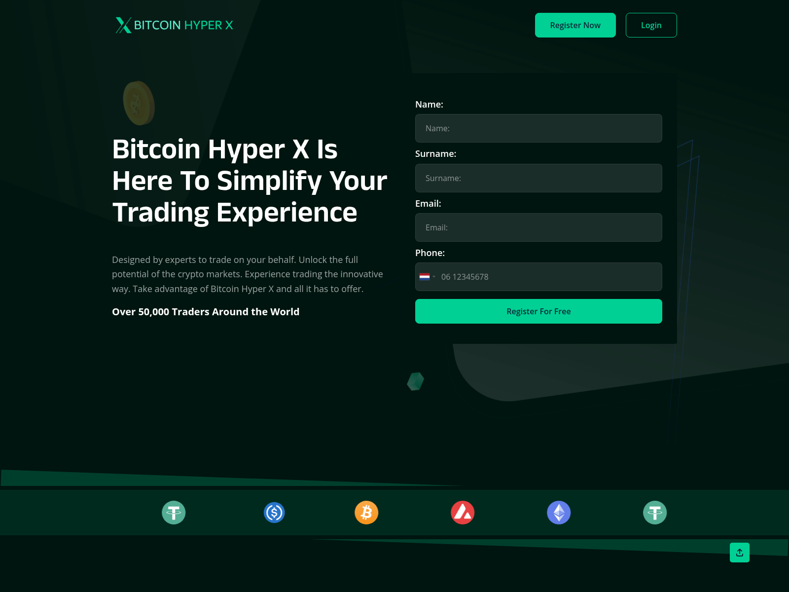 Forensic screenshot of bitcoinhyperx.com