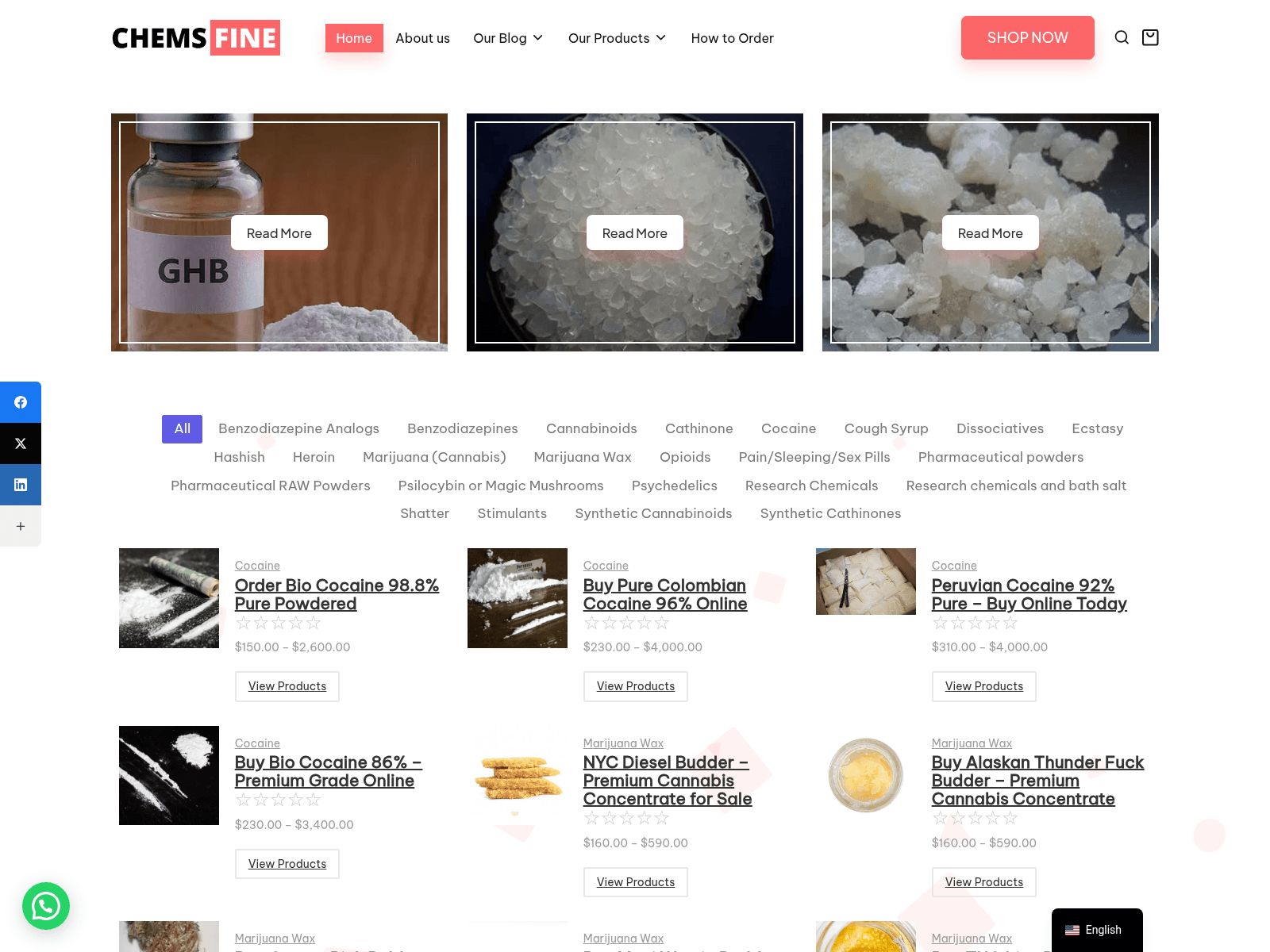 Screenshot of chemsfine.com