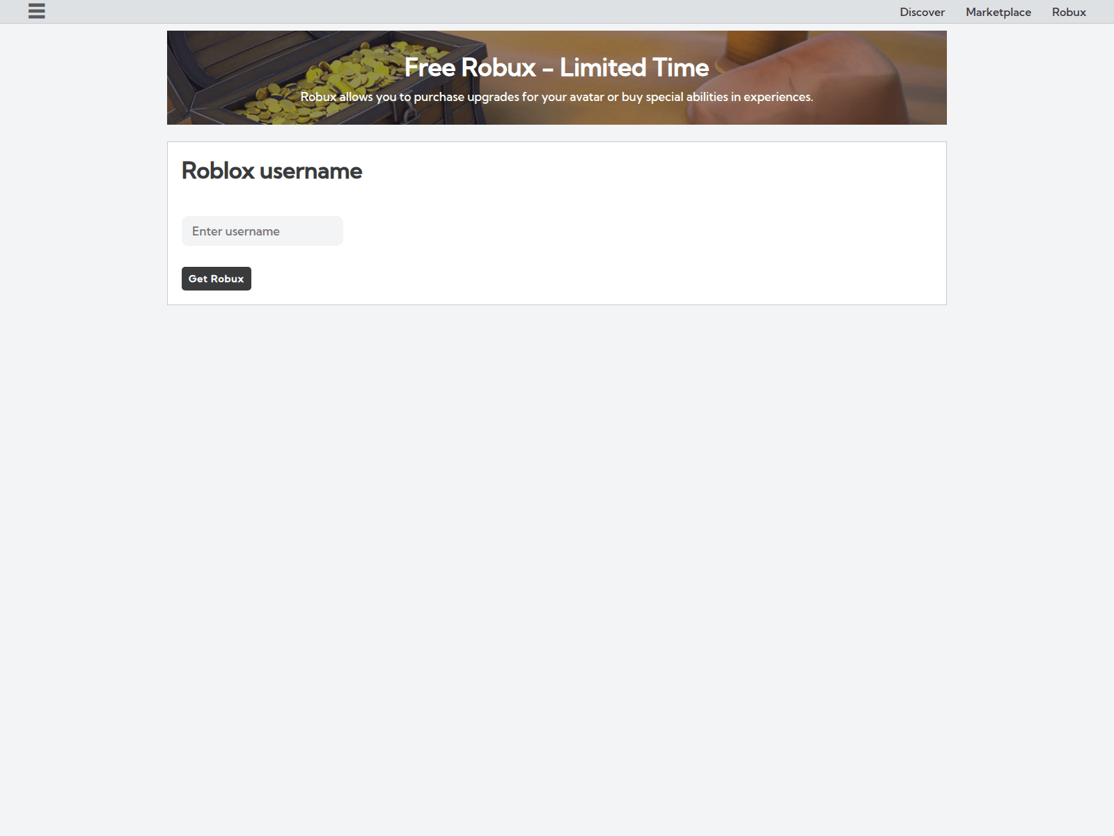 Forensic screenshot of rbxdeals.roblox-635.workers.dev