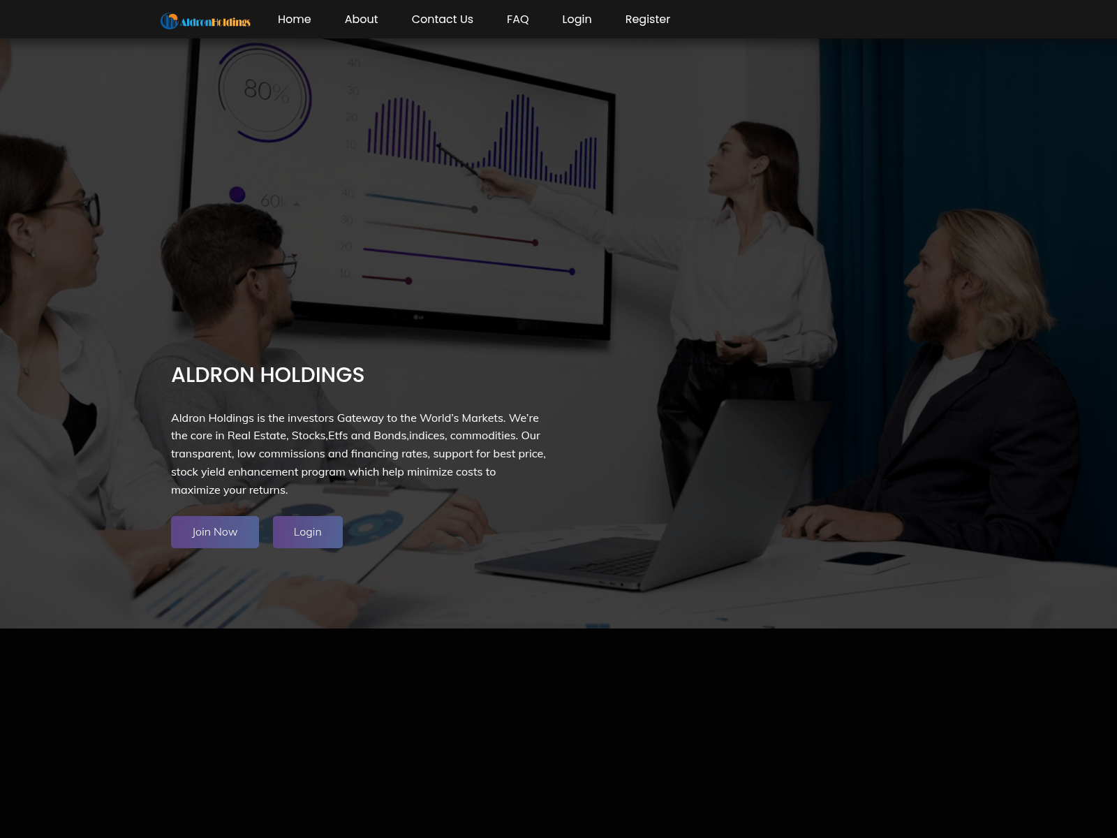Screenshot of aldronholdings.com