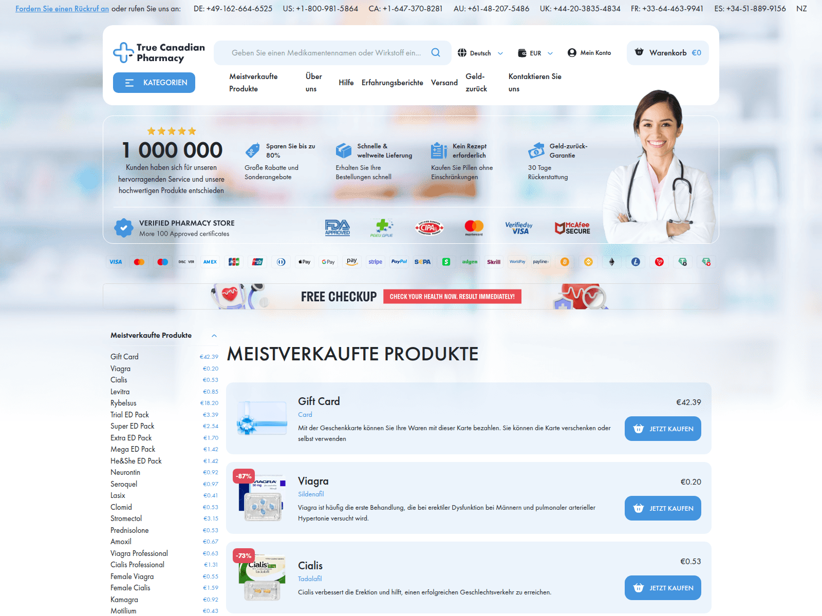 Screenshot of myeustore.com