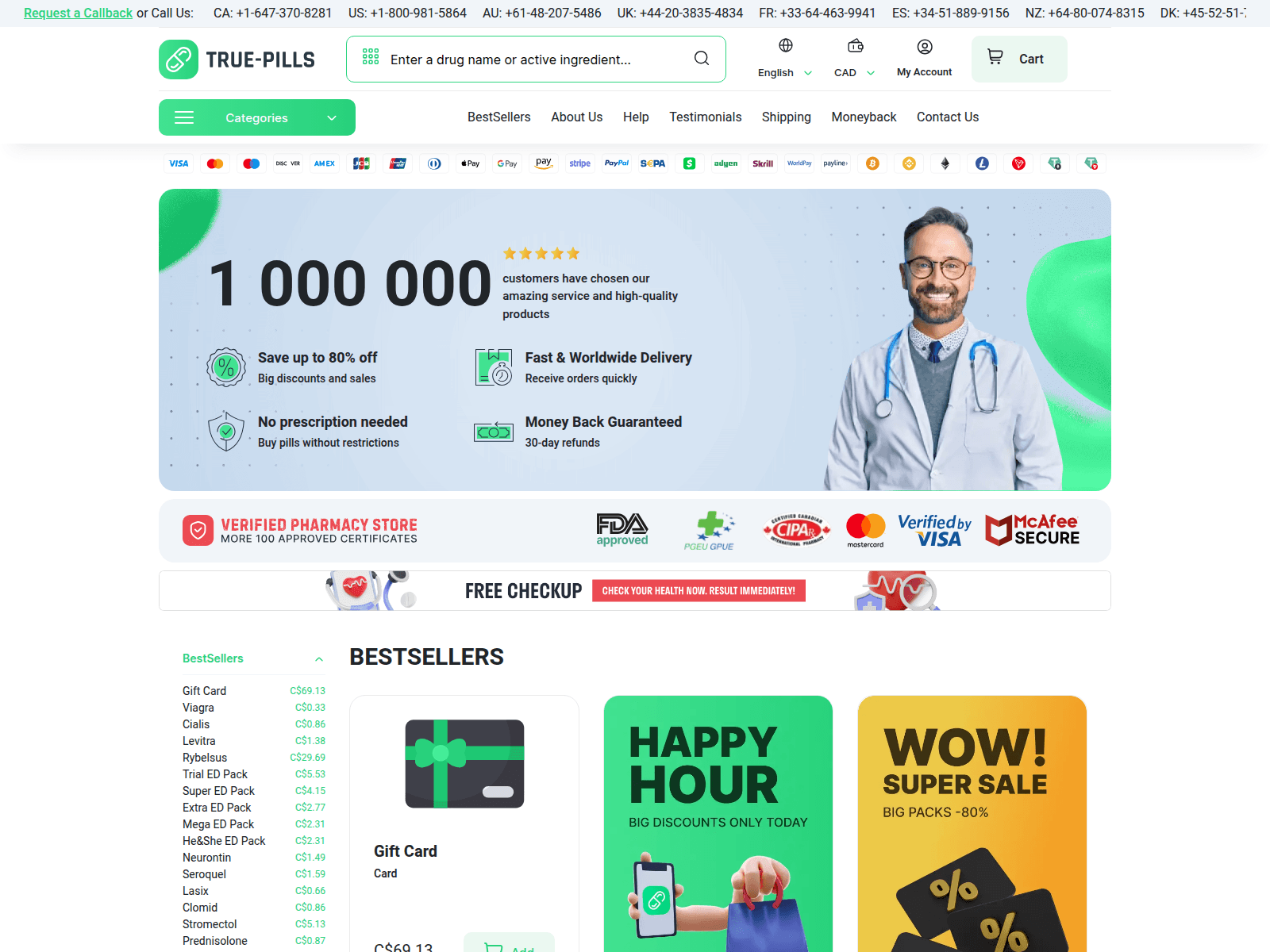 Screenshot of americanadrugstore.com