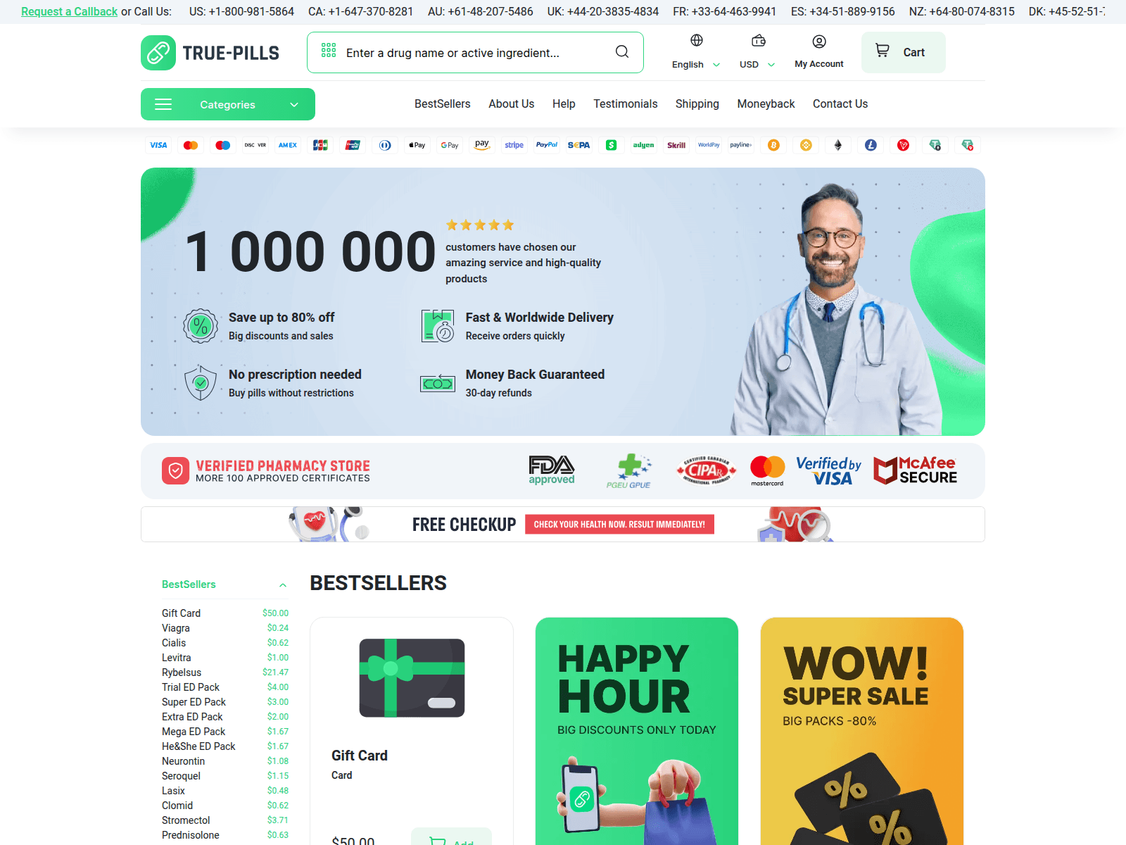 Screenshot of onlinepharmacentre.com
