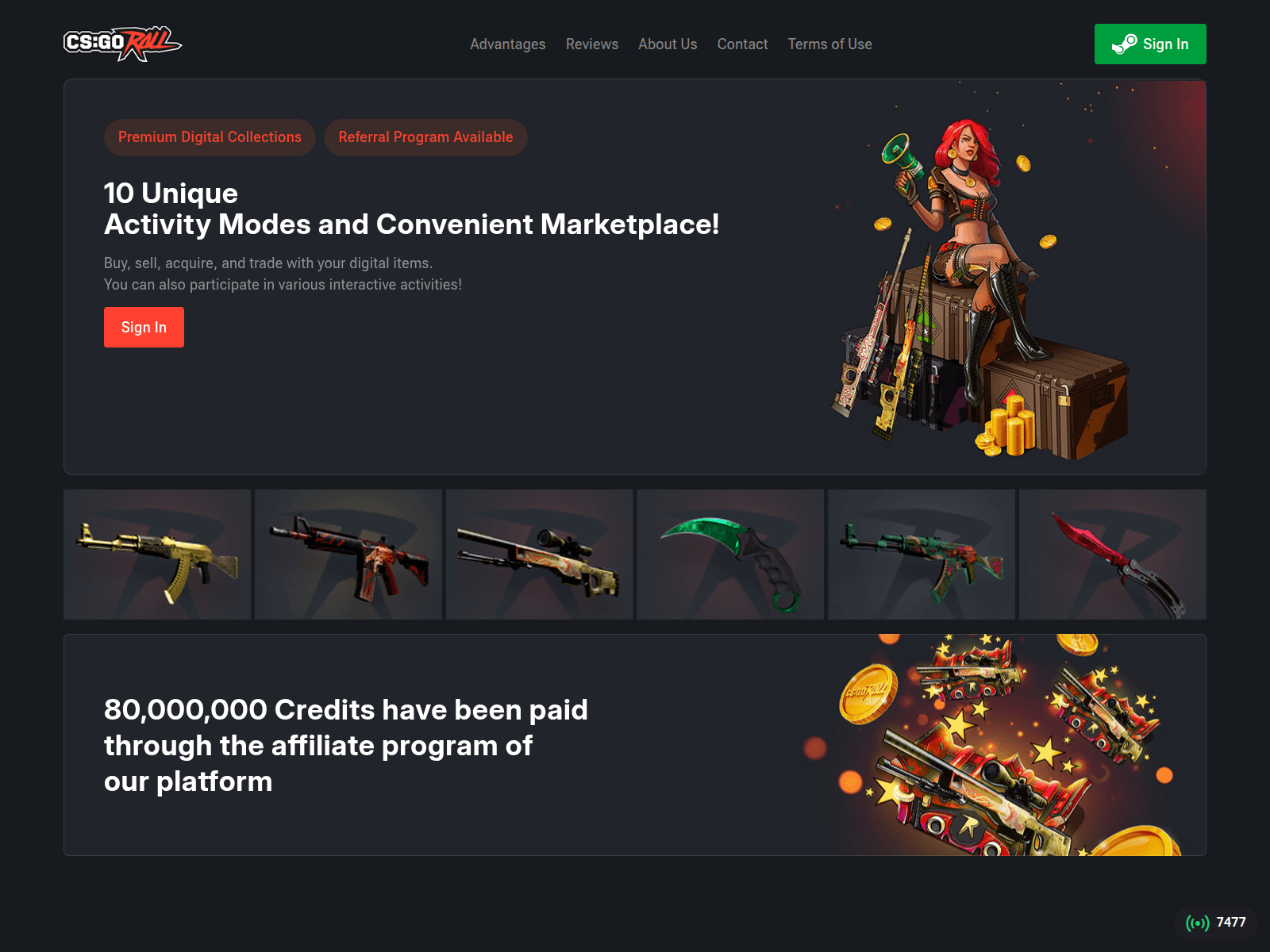 Screenshot of csguroll.com