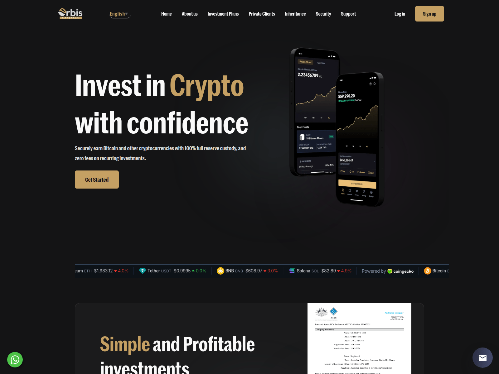 Screenshot of orbiscapitals.com