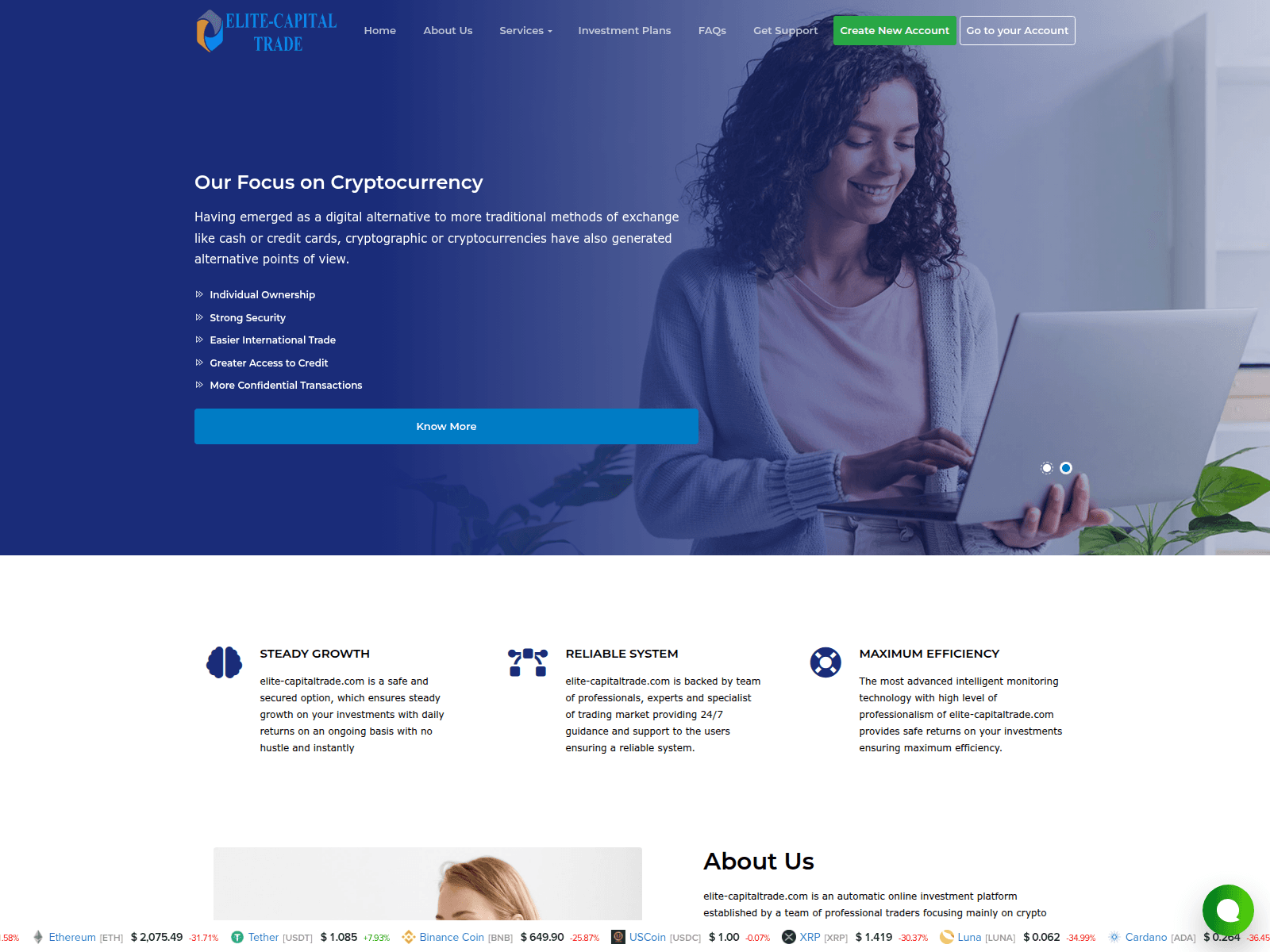 Screenshot of elite-capitaltrade.com