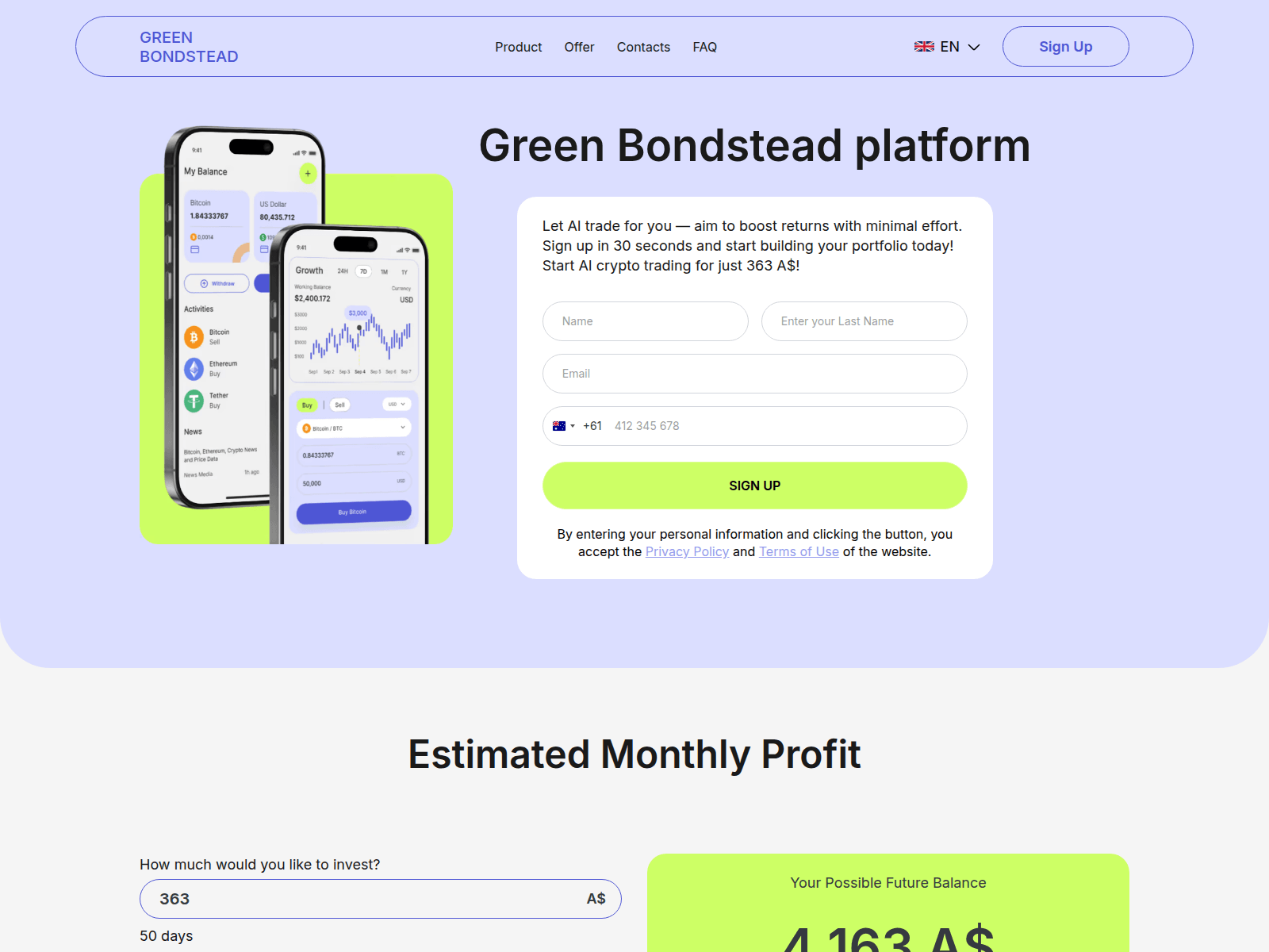 Screenshot of green-bondstead.com