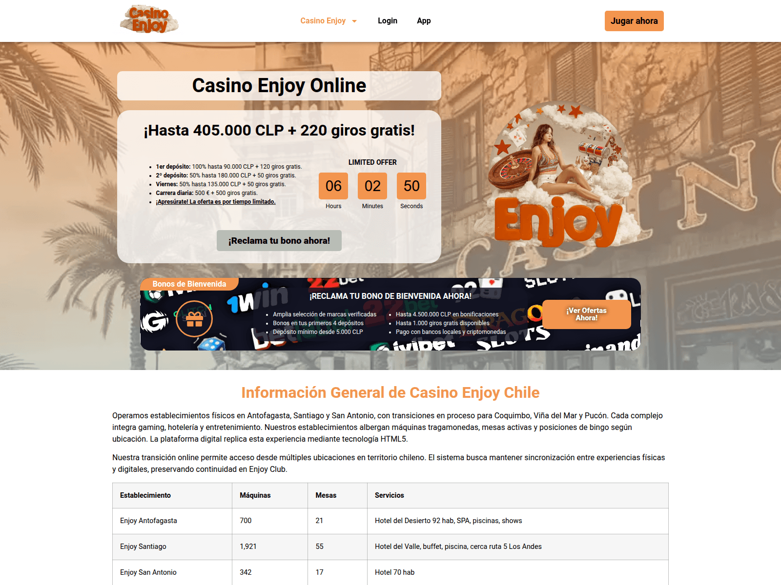 Screenshot of casinoenjoychile.com